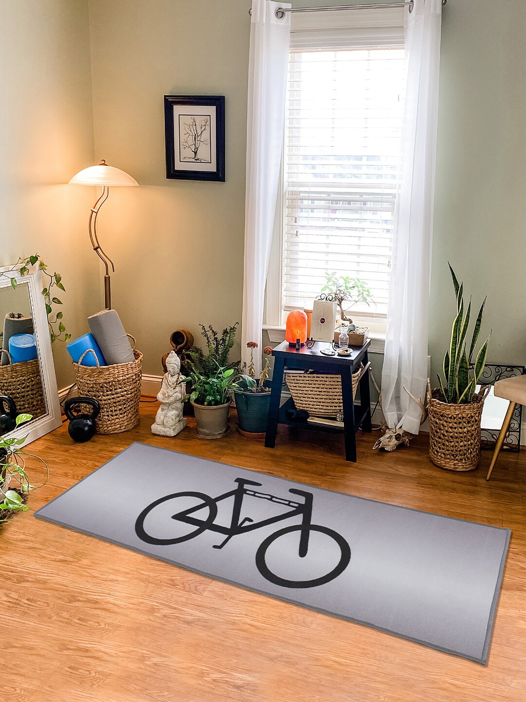 RUGSMITH Grey & Black Printed Anti-Skid Premium Yoga Mat