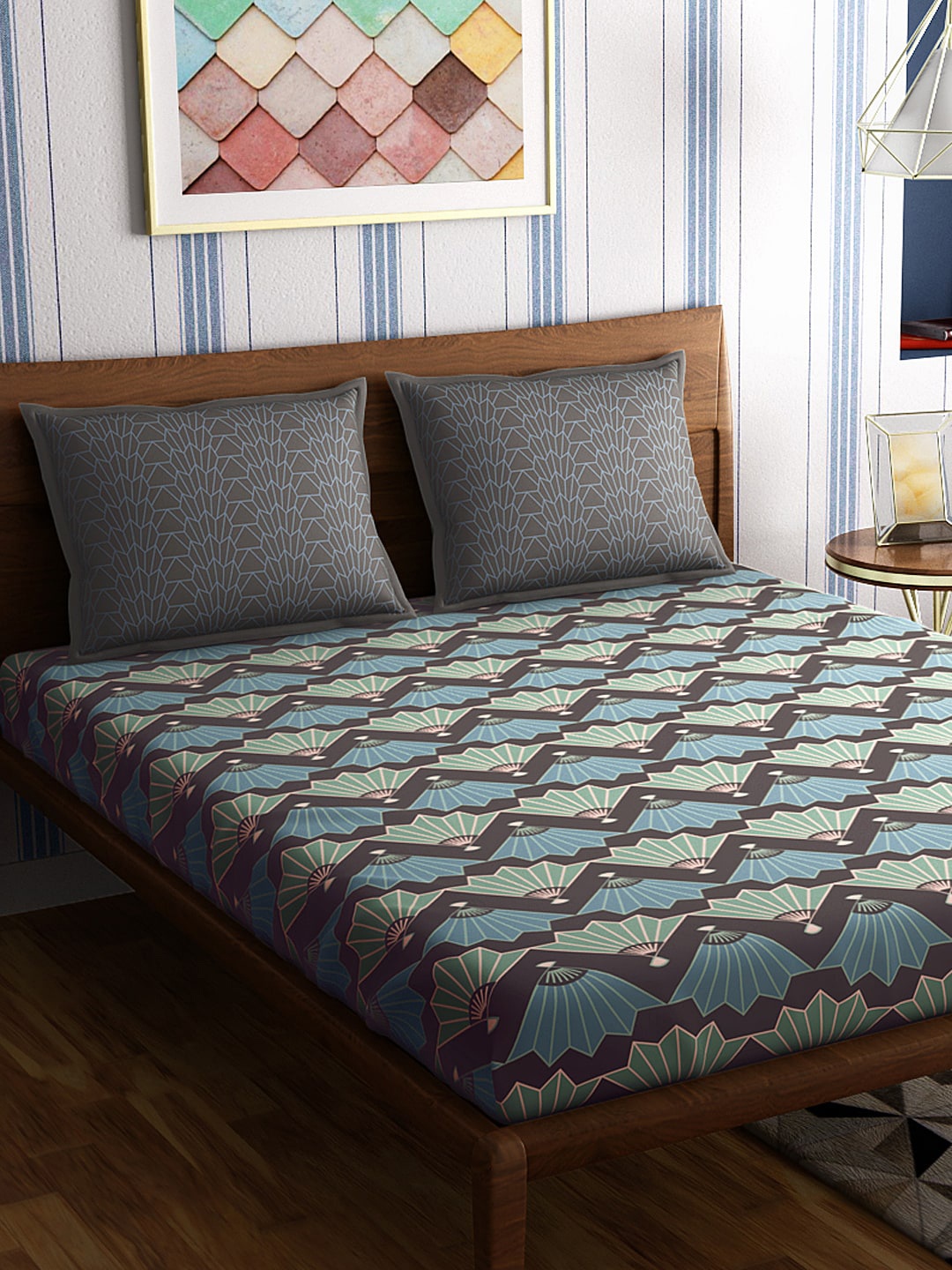 PETAL HOME Grey & Green Abstract 300 TC Cotton 1 Queen Bedsheet with 2 Pillow Covers
PETAL HOME Grey & Green Abstract 300 TC Cotton 1 Queen Bedsheet with 2 Pillow Covers