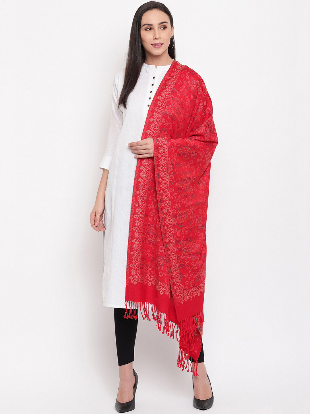 HK colours of fashion Women Red Woven Design Stole 
HK colours of fashion Women Red Woven Design Stole