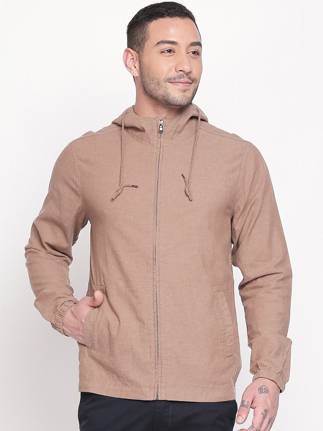 Urban Ranger by pantaloons Men Brown Solid Bomber Jacket