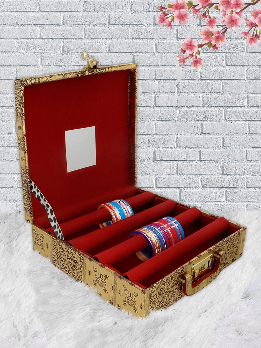 Kuber Industries Women Gold-Toned & Mauve Embossed Flower Design Wooden Bangle Storage Box with Lock System
Kuber Industries Women Gold-Toned & Mauve Embossed Flower Design Wooden Bangle Storage Box with Lock System