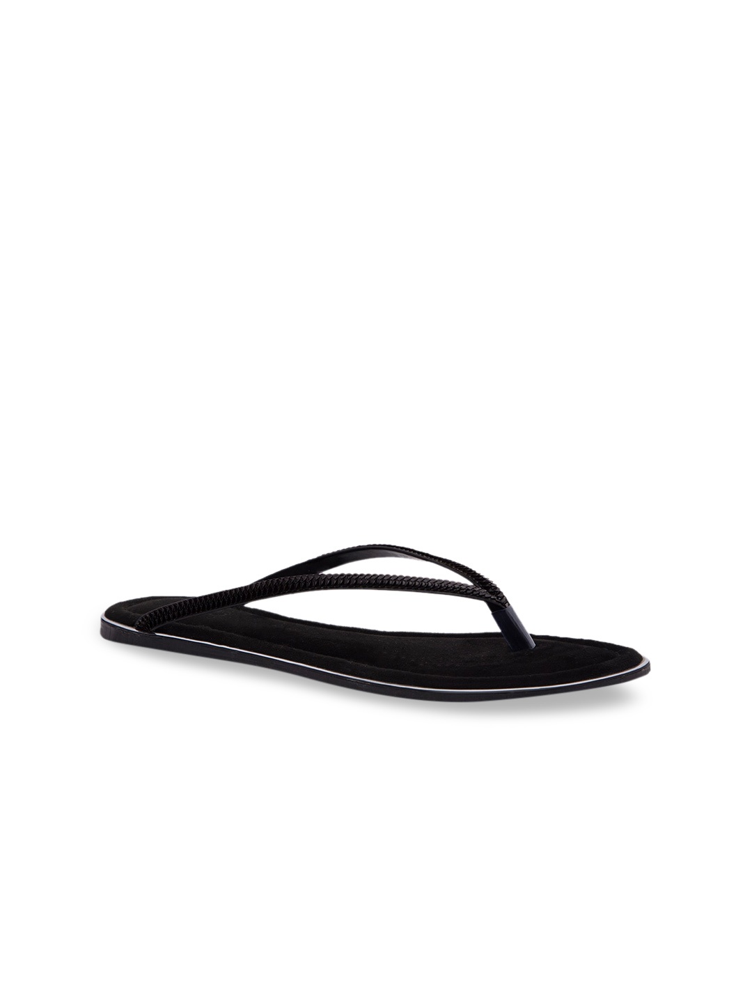 Inc 5 Women Black Solid Open Toe Flats