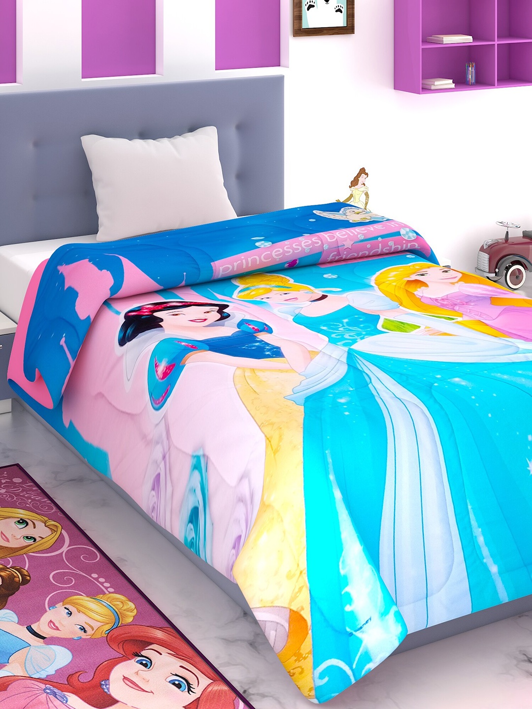Disney Blue & Pink Princess Cartoon Characters Mild Winter 300 GSM Single Bed Blanket
Disney Blue & Pink Princess Cartoon Characters Mild Winter 300 GSM Single Bed Blanket