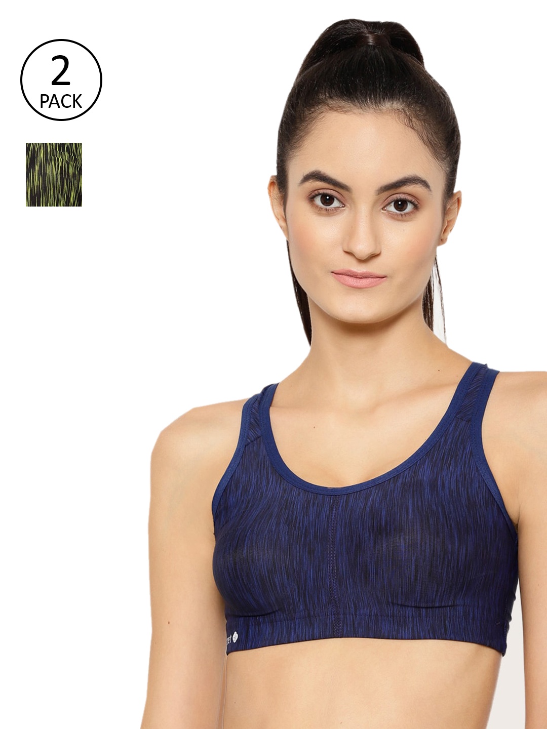 Floret Pack of 2 Printed Non-Wired Lightly Padded Workout Bras T3066_N.Blue-Lime Green, Navy blue
Floret Pack of 2 Printed Non-Wired Lightly Padded Workout Bras T3066_N.Blue-Lime Green, Navy blue