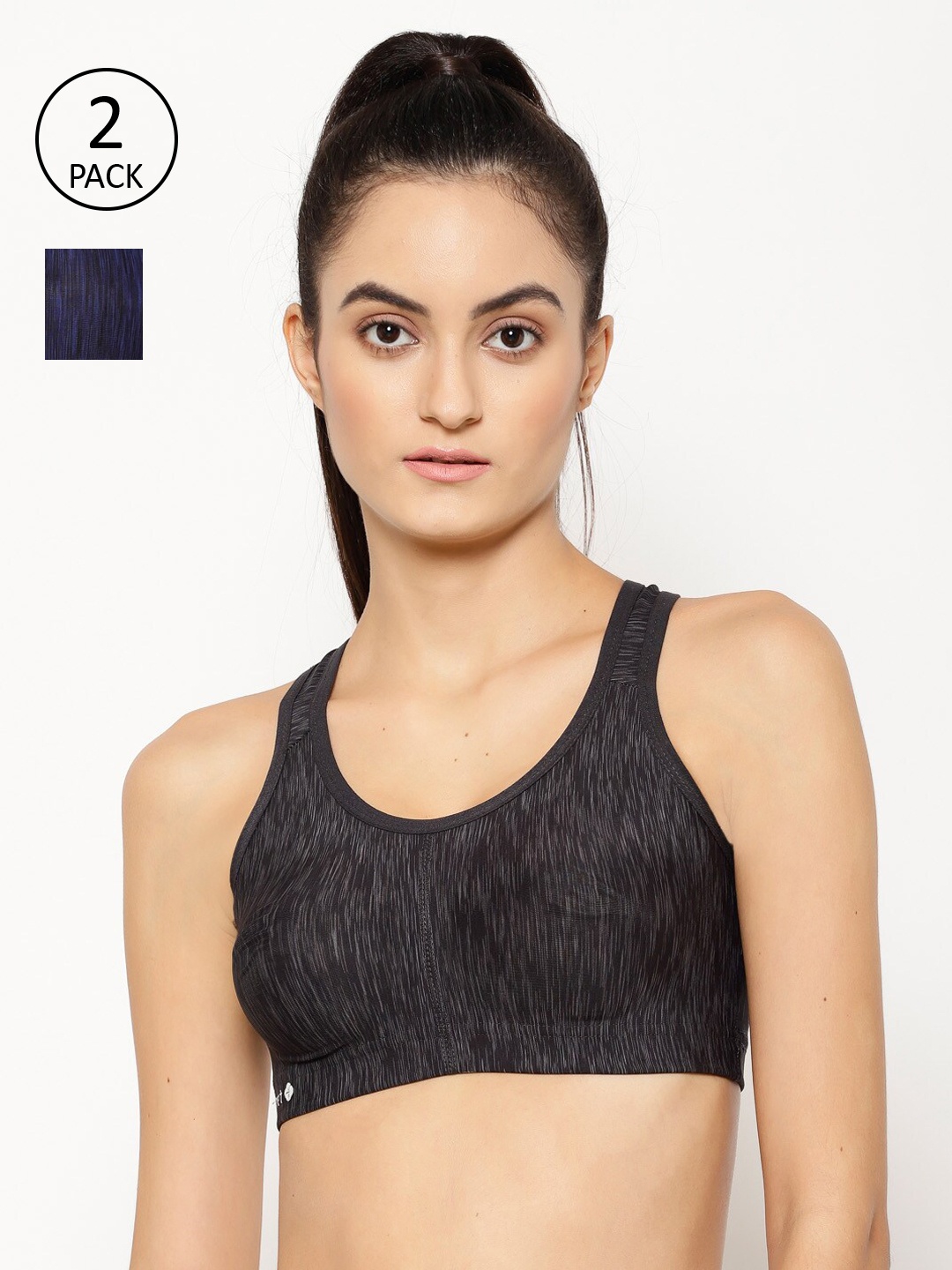 Floret Pack Of 2 Charcoal Grey & Navy Blue Non-Wired Lightly Padded Workout Bras T3066
Floret Pack Of 2 Charcoal Grey & Navy Blue Non-Wired Lightly Padded Workout Bras T3066