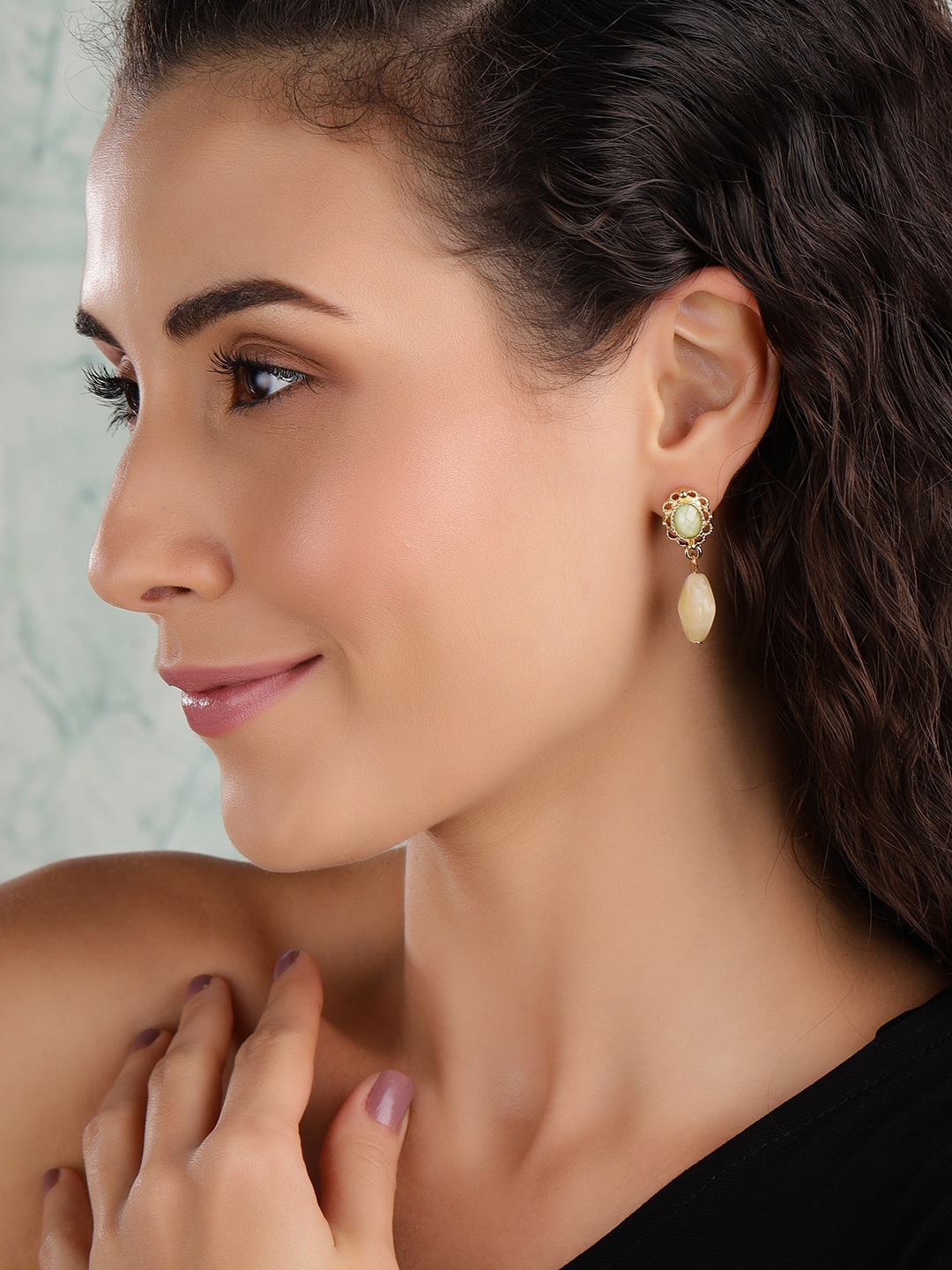 TOKYO TALKIES X rubans FASHION ACCESSORIES Gold-Toned Floral Drop Earrings
