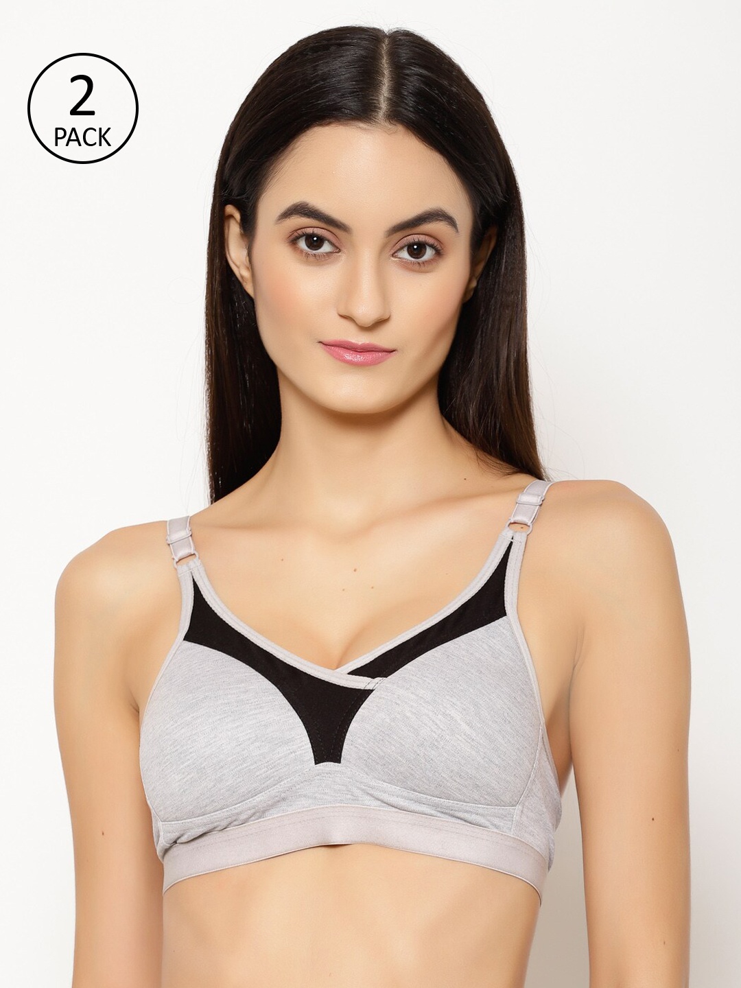 Floret Pack of 2 Solid Non-Wired Heavily Padded Workout Bra T3001_Cool, Grey melange
Floret Pack of 2 Solid Non-Wired Heavily Padded Workout Bra T3001_Cool, Grey melange