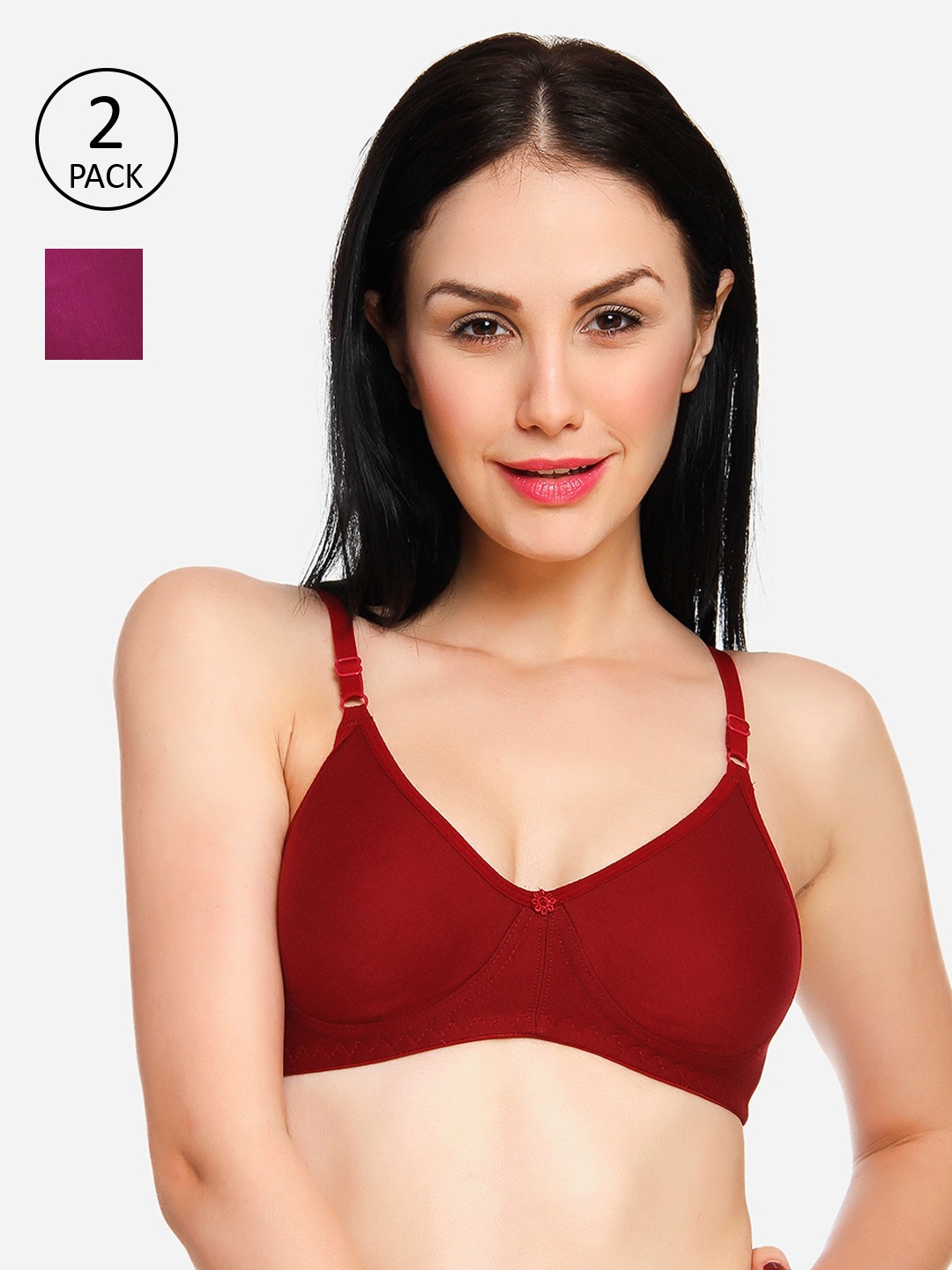 Innocence Women Pack of 2 Solid Non-Padded Wireless T-shirt Bras BBAPLIN90779_28B, Purple
Innocence Women Pack of 2 Solid Non-Padded Wireless T-shirt Bras BBAPLIN90779_28B, Purple
