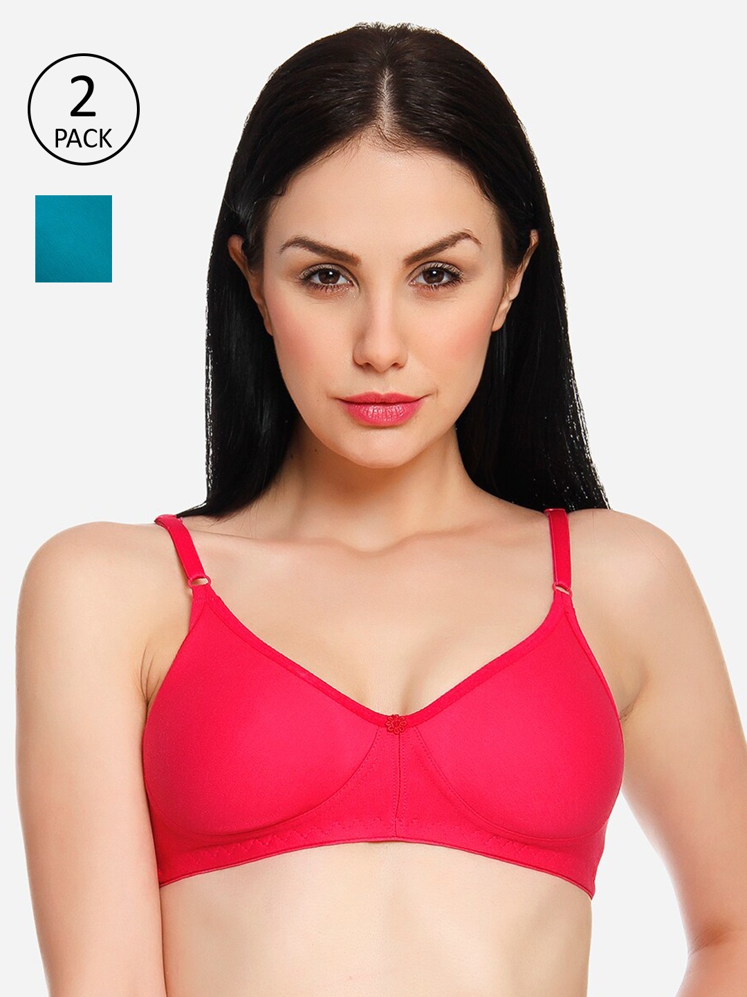 Innocence Women Pack of 2 Solid Non-Padded Wireless T-shirt Bra BBAPLIN90783_42B, Turquoise blue
Innocence Women Pack of 2 Solid Non-Padded Wireless T-shirt Bra BBAPLIN90783_42B, Turquoise blue