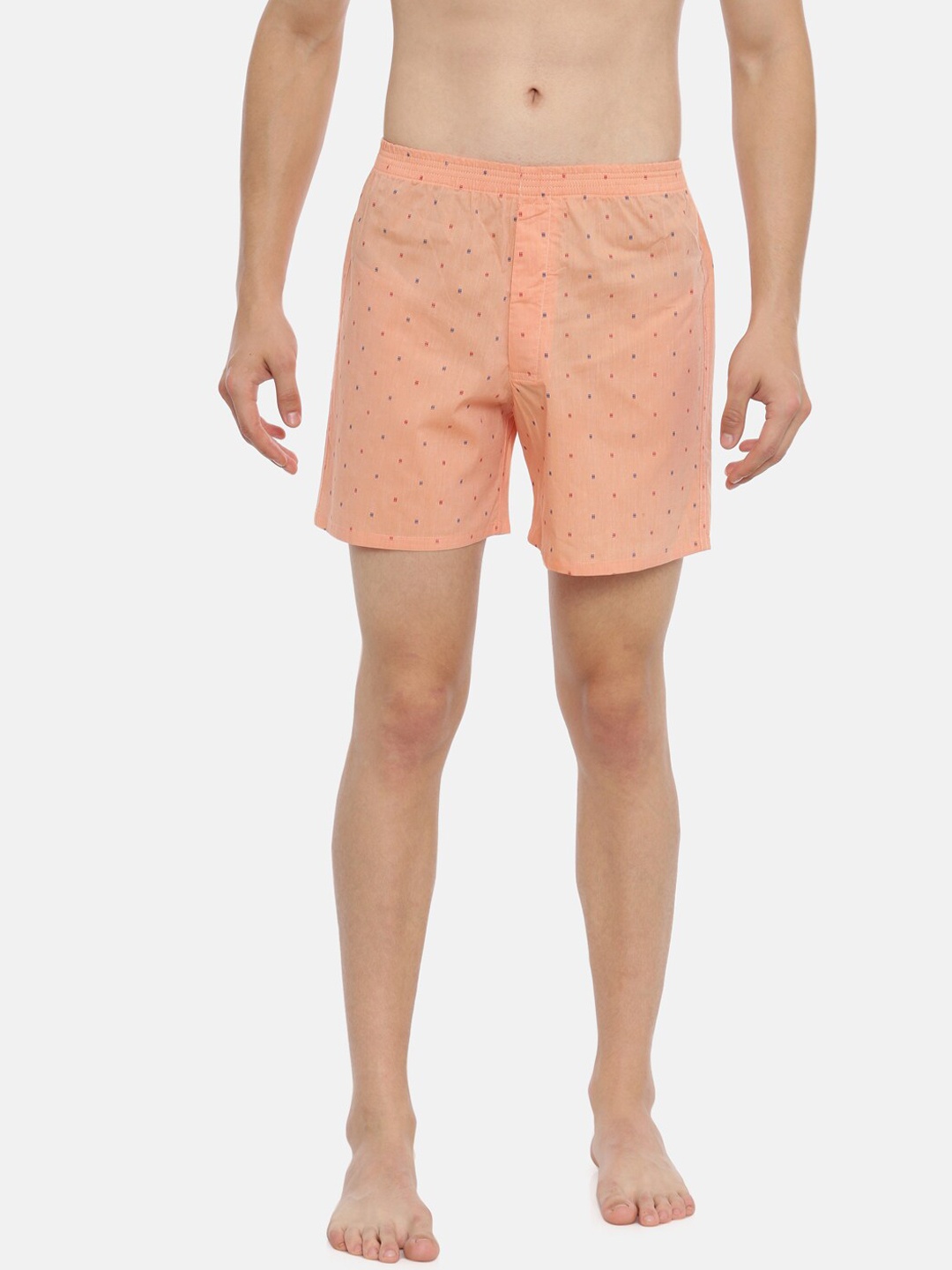 IVOC Men Orange Printed Pure Cotton Boxers IOMBS02SC03L35