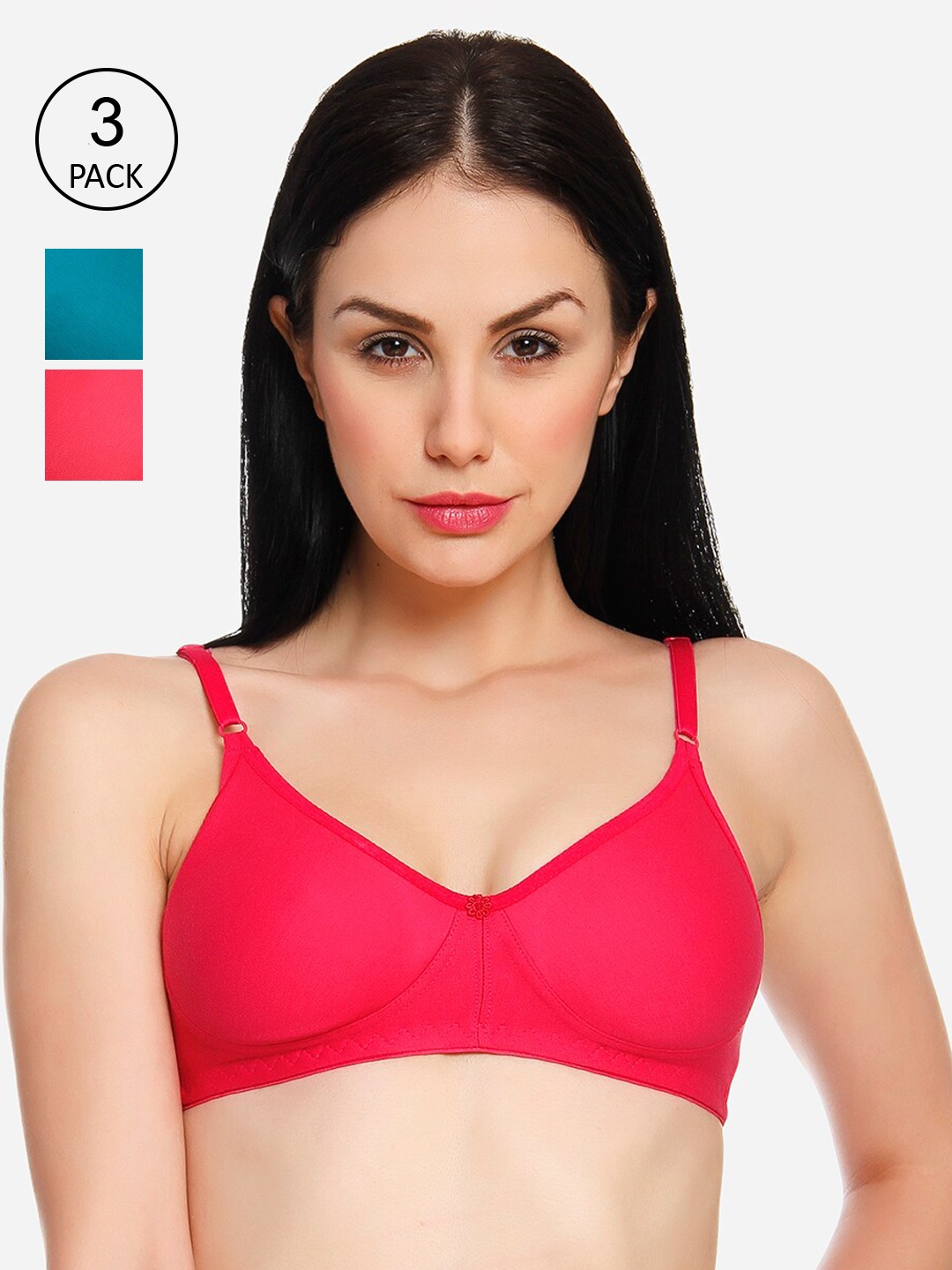 Innocence Women Pack of 3 Solid Non-Padded Wireless T-shirt Bra BBAPLIN90797_28B, Pink
Innocence Women Pack of 3 Solid Non-Padded Wireless T-shirt Bra BBAPLIN90797_28B, Pink