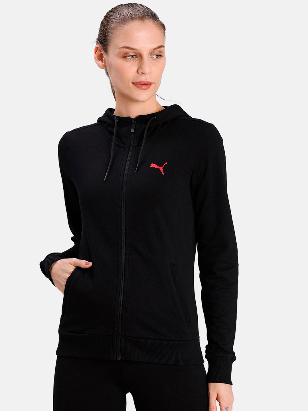 Puma Women Black Printed Sporty Jacket