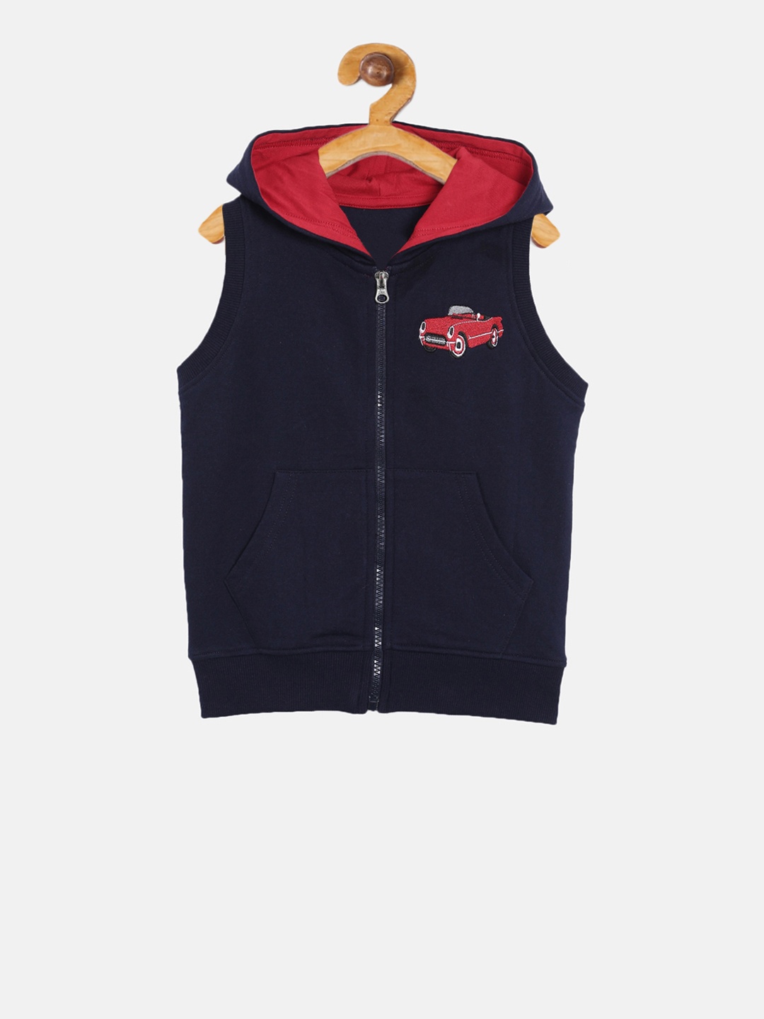 Aomi Boys Navy Blue Solid Bomber Jacket