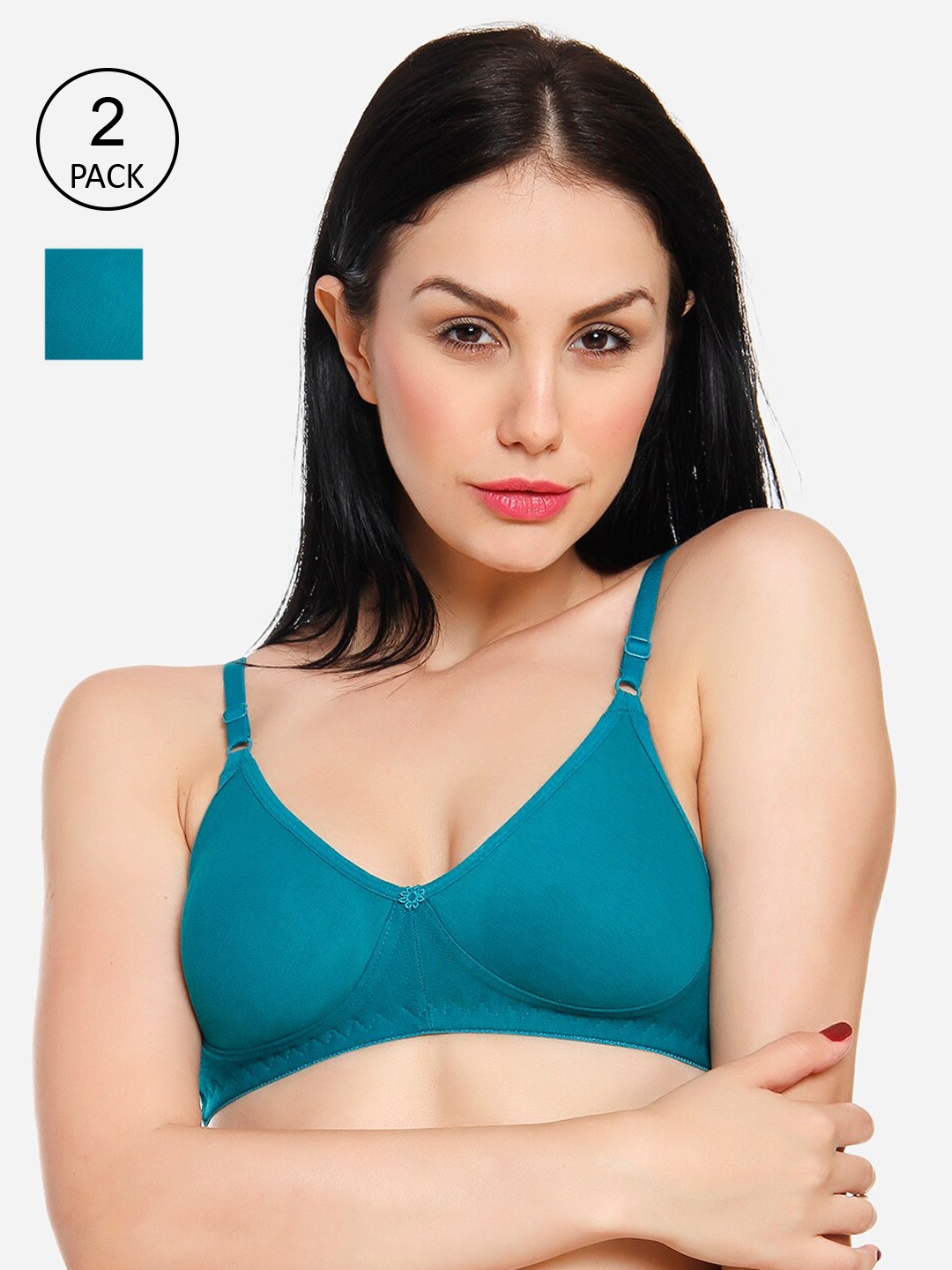 Innocence Women Pack of 2 Turquoise Blue Solid Non-Padded Wireless T-shirt Bra BBAPLIN90790_28B
Innocence Women Pack of 2 Turquoise Blue Solid Non-Padded Wireless T-shirt Bra BBAPLIN90790_28B