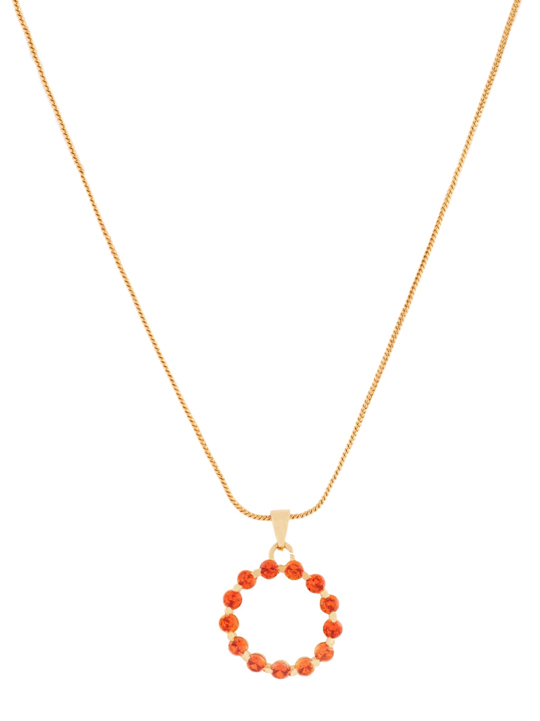 Estele Gold-Plated Orange Handcrafted Sustainable Chain with Crystal-Studded Circular-Shaped Pendant
Estele Gold-Plated Orange Handcrafted Sustainable Chain with Crystal-Studded Circular-Shaped Pendant
