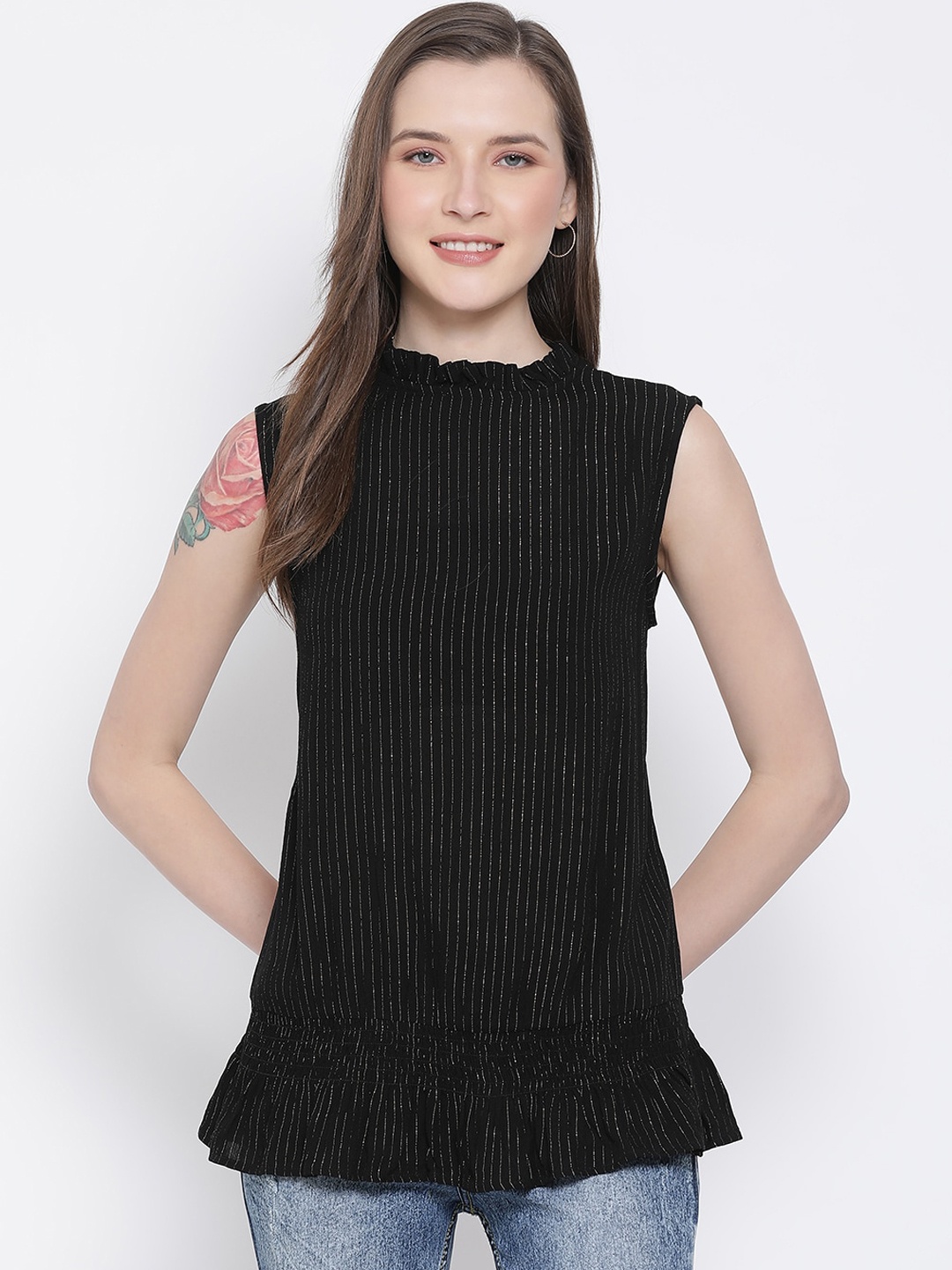 Oxolloxo Women Black Solid Top