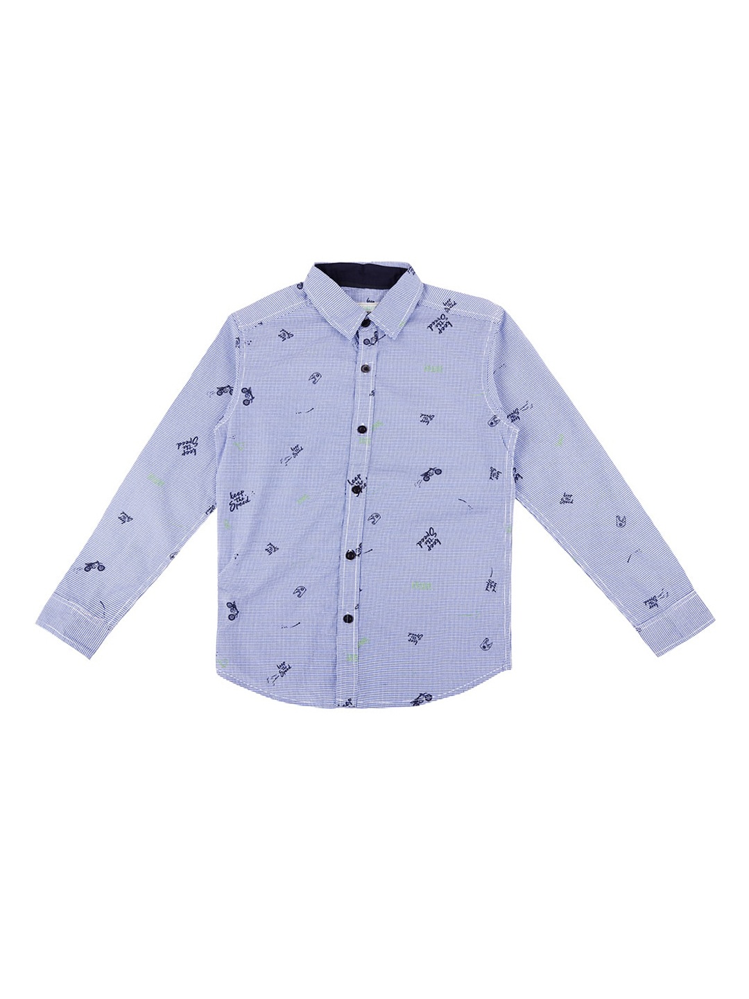 Pantaloons Junior Boys Blue Regular Fit Checked Casual Shirt