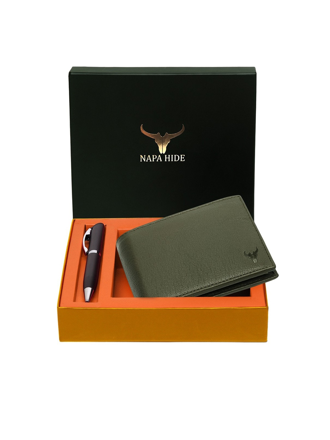NAPA HIDE Men RFID Protected Genuine High Quality Leather Wallet & Pen Accessory Gift Set, Green
NAPA HIDE Men RFID Protected Genuine High Quality Leather Wallet & Pen Accessory Gift Set, Green