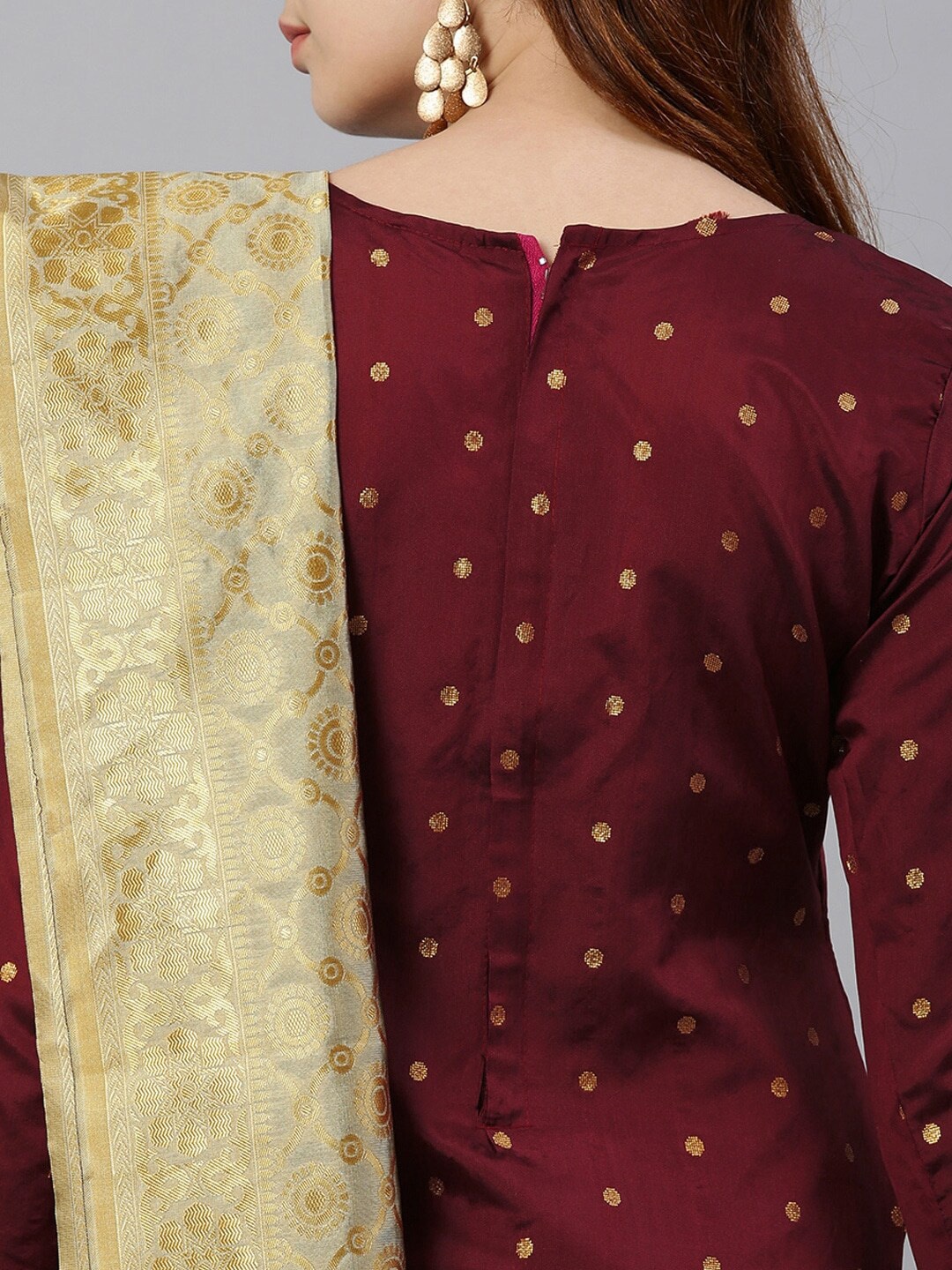MOKSHA DESIGNS Maroon & Beige Unstitched Woven Design Jacquard Dress Material
MOKSHA DESIGNS Maroon & Beige Unstitched Woven Design Jacquard Dress Material
