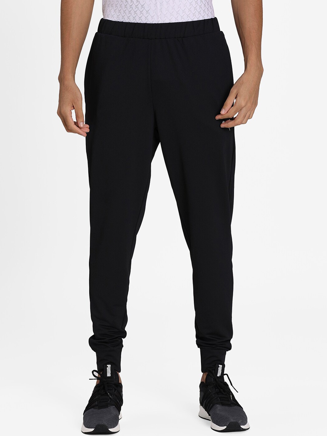 Puma Men Black & White Solid Slim Fit VK Active Pants FT II