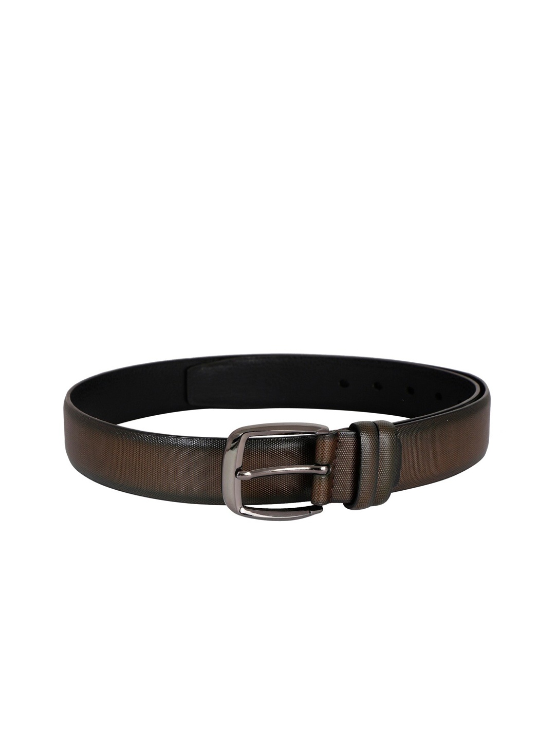 ZEVORA Men Brown Textured Belt