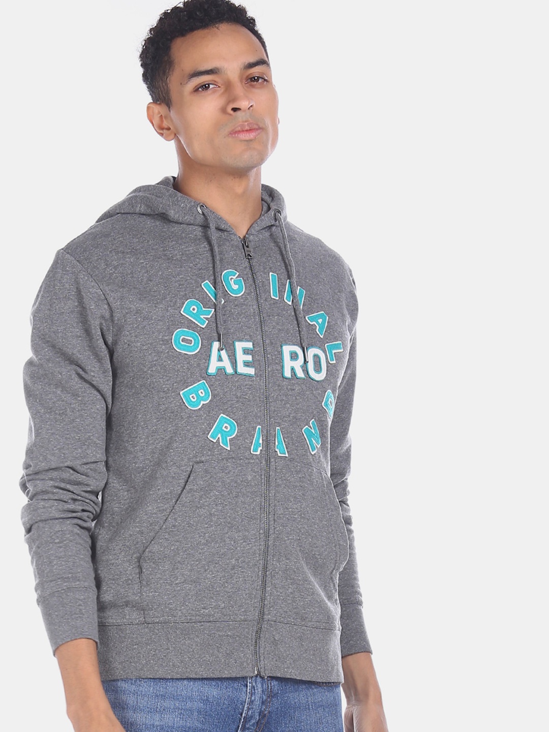 Aeropostale Men Grey Printed Sweatshirt