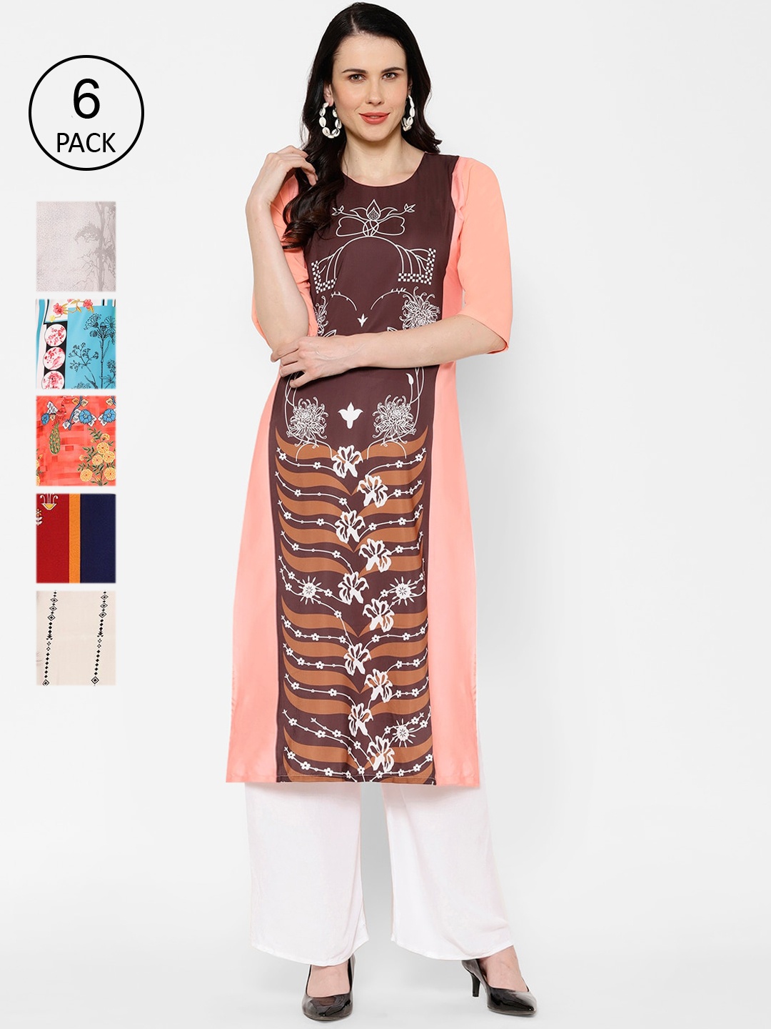 7Threads Women Multicoloured Printed Straight Kurta, Multi