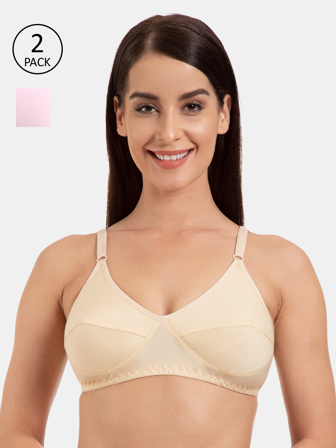 Tweens Pack Of 2 Solid Non-Wired Non-Padded Everyday Bras TW-292-SK-2PC-PK, Beige
Tweens Pack Of 2 Solid Non-Wired Non-Padded Everyday Bras TW-292-SK-2PC-PK, Beige