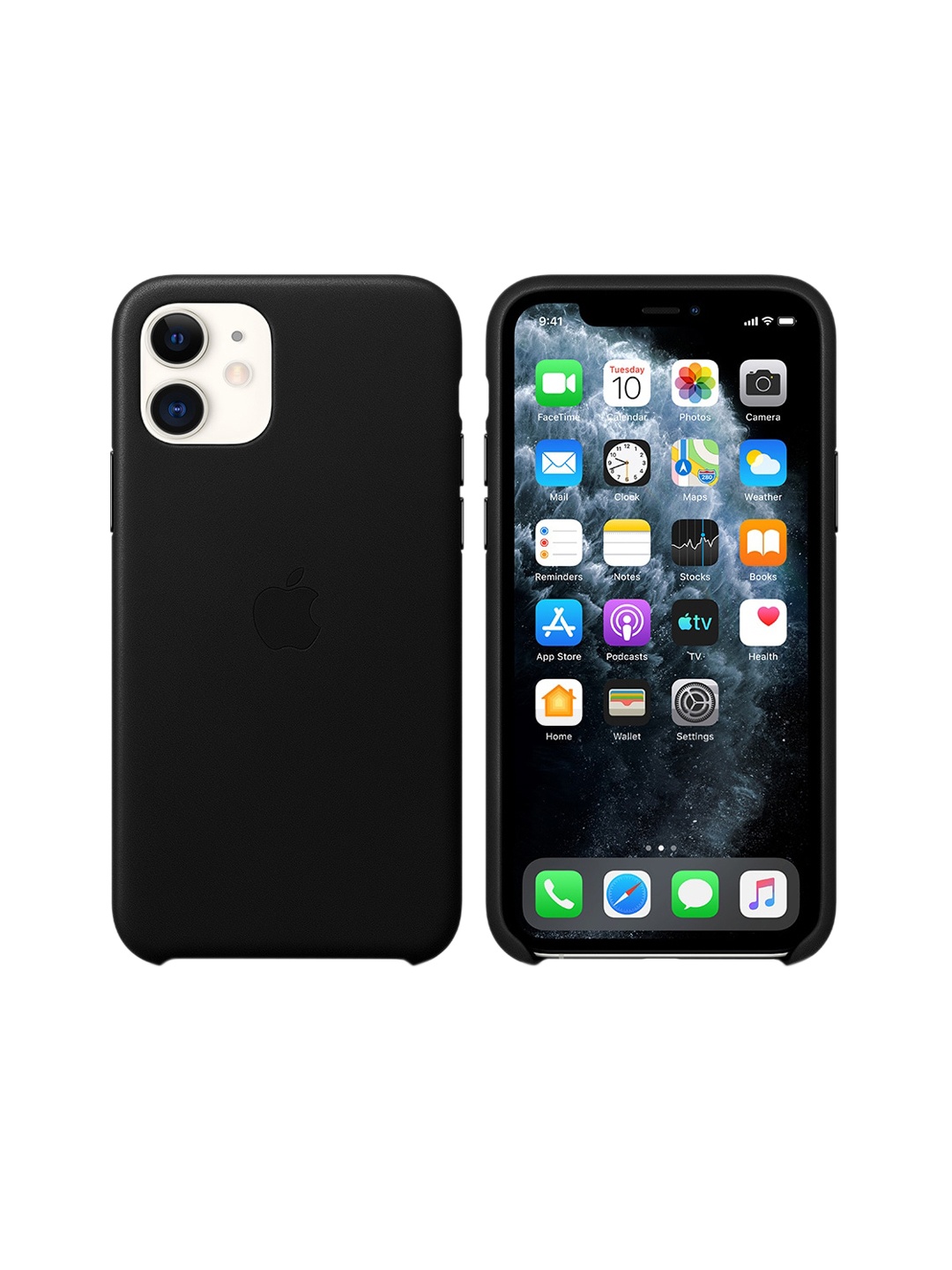TREEMODA Black Solid iPhone 11 Leather Back Case
