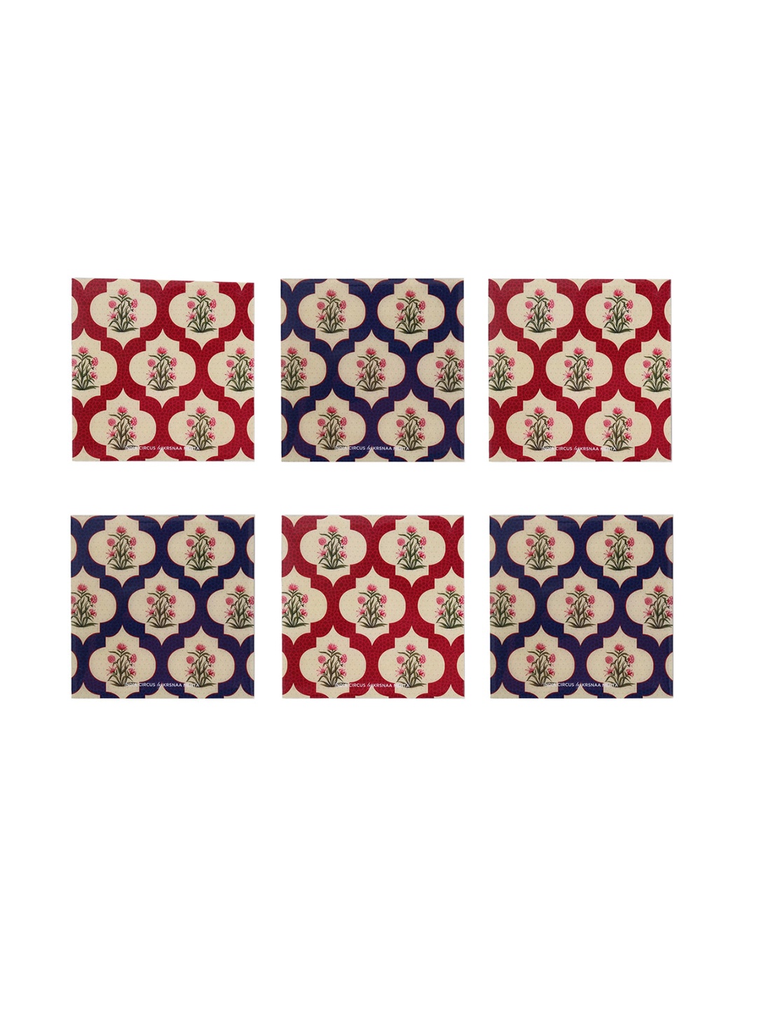 India Circus by Krsnaa Mehta Set Of 6 Cream-Coloured & Red Printed Coasters With Stand
India Circus by Krsnaa Mehta Set Of 6 Cream-Coloured & Red Printed Coasters With Stand
