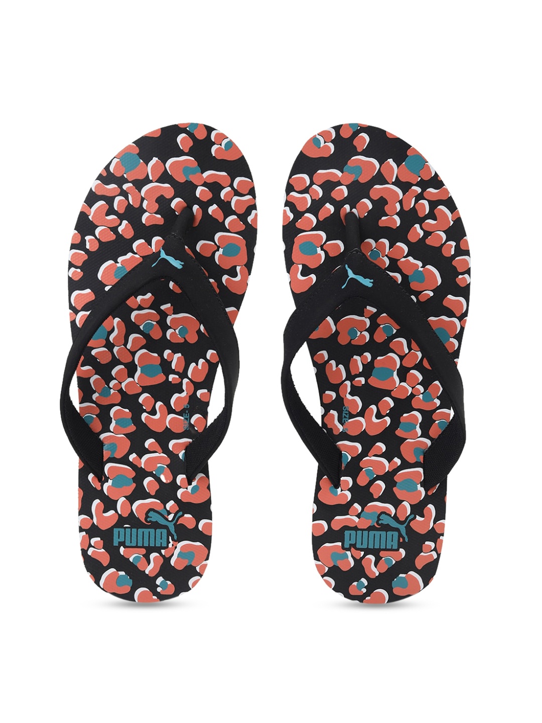 Puma Women Black & Red Printed Thong Flip-Flops