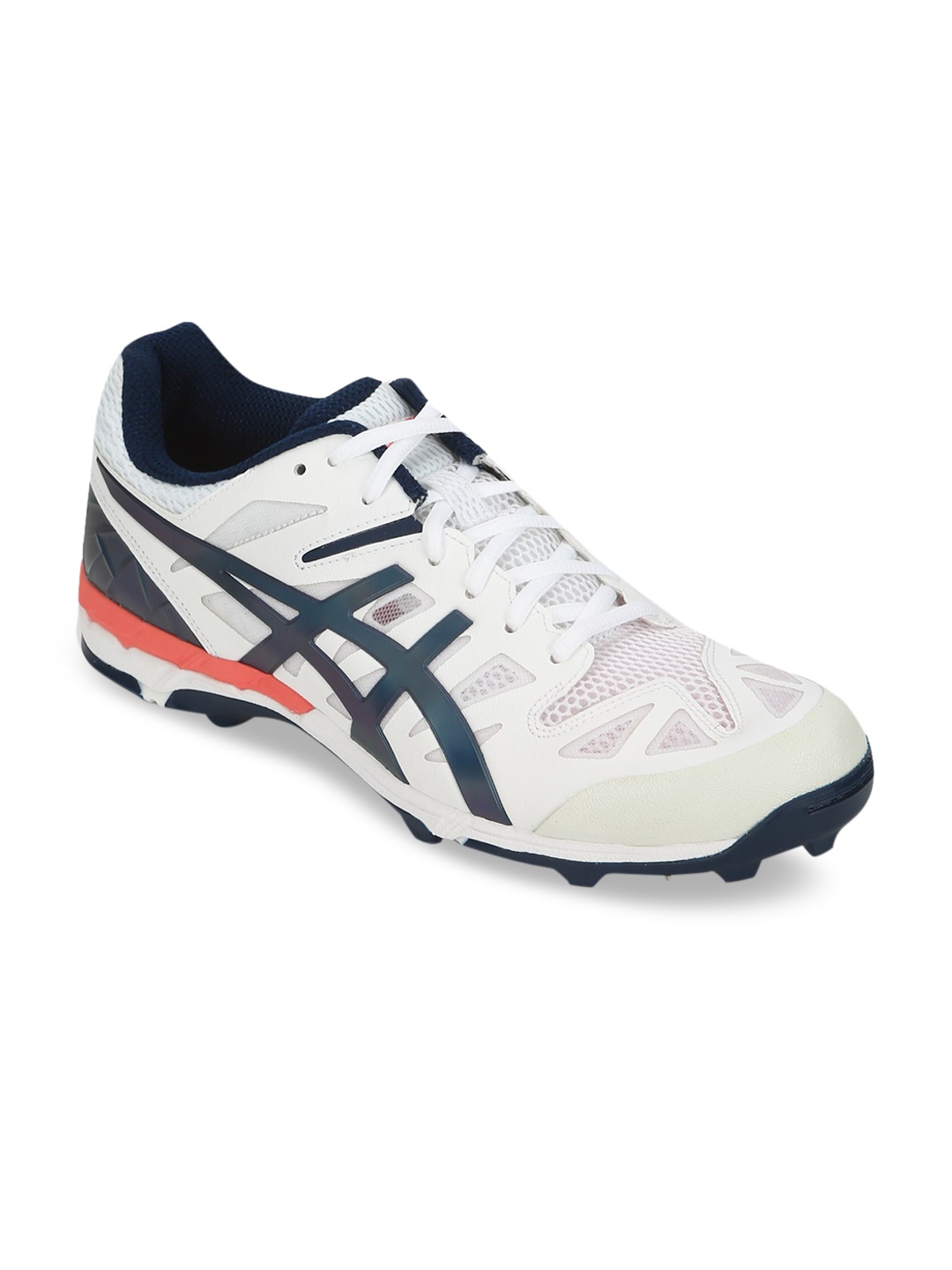 ASICS Men White & Navy Blue Gel-ODI Running Shoes With Spikes