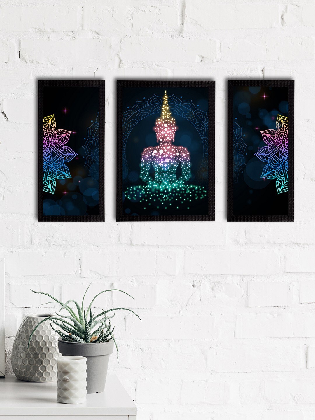 eCraftIndia Set of 3 Black & Blue Meditating Lord Buddha Satin Matt Textured UV Art Paintings
eCraftIndia Set of 3 Black & Blue Meditating Lord Buddha Satin Matt Textured UV Art Paintings