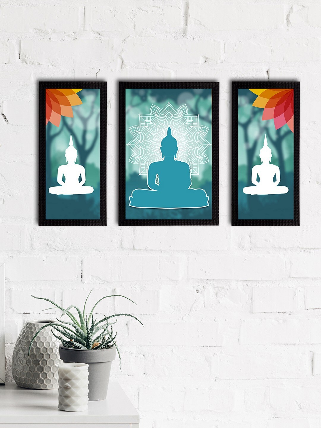 eCraftIndia Set of 3 Blue & White Meditating Lord Buddha Satin Matt Textured UV Wall Paintings
eCraftIndia Set of 3 Blue & White Meditating Lord Buddha Satin Matt Textured UV Wall Paintings