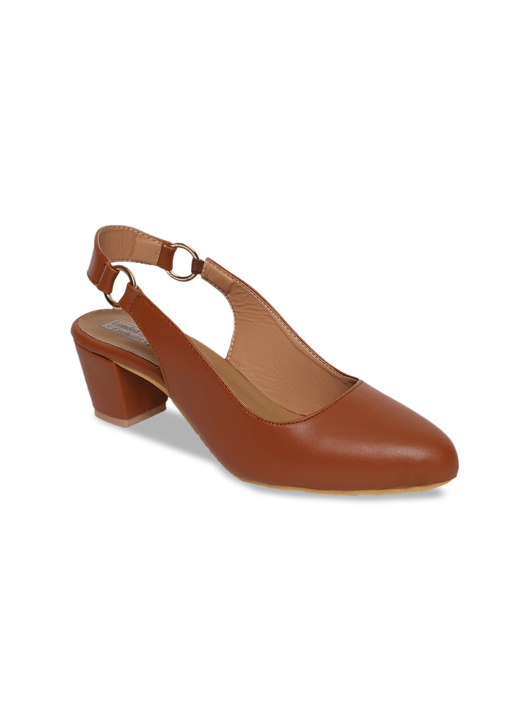 LONDON STEPS Women Tan Brown Solid Pumps