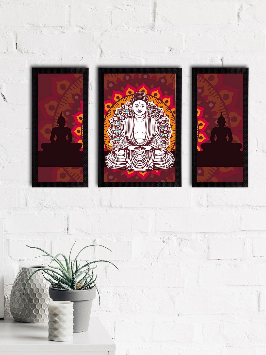eCraftIndia Set of 3 Brown & White Meditating Lord Buddha Satin Matt Textured UV Wall Paintings
eCraftIndia Set of 3 Brown & White Meditating Lord Buddha Satin Matt Textured UV Wall Paintings