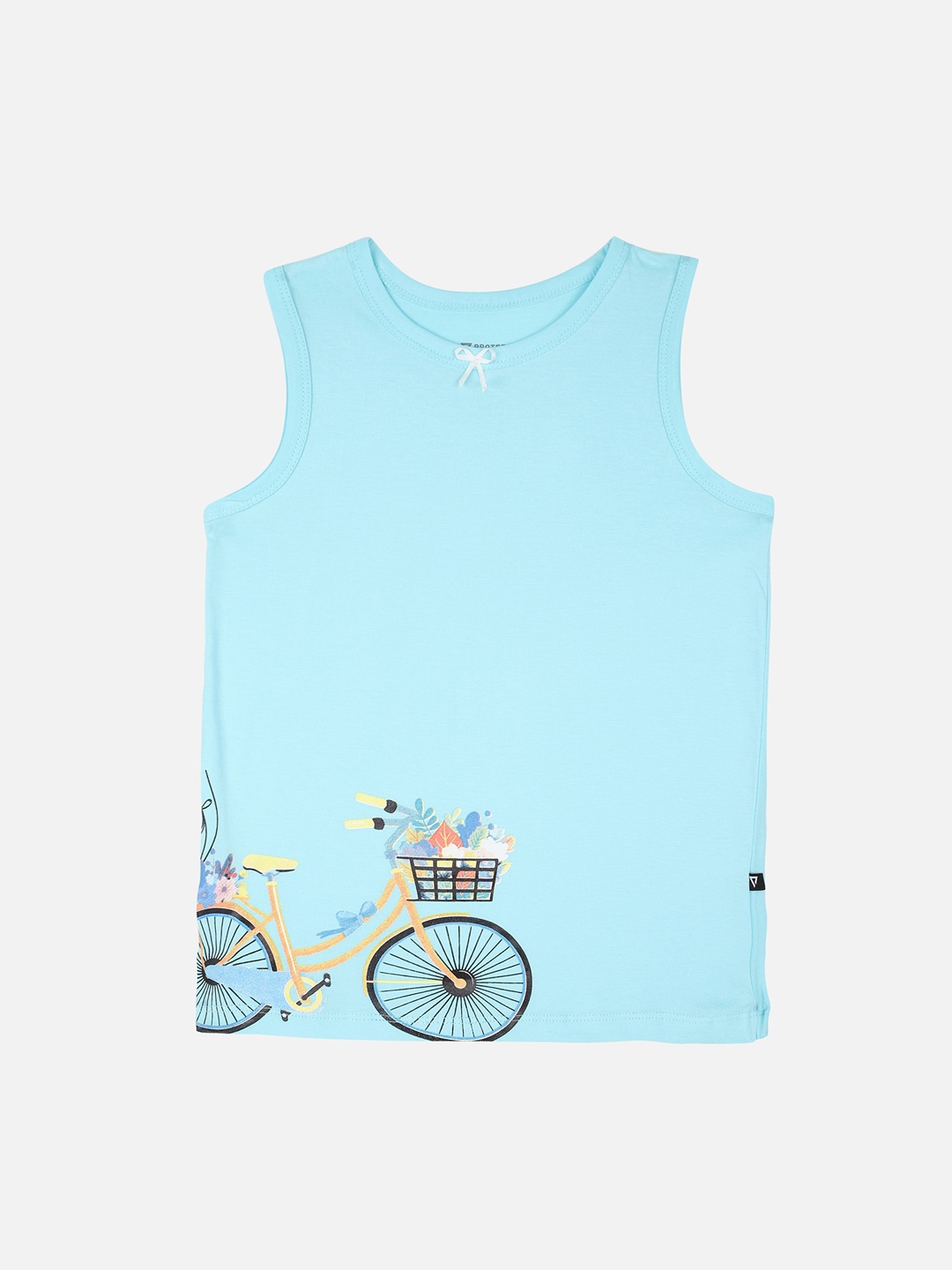 PROTEENS Girls Blue Solid Round Neck T-shirt