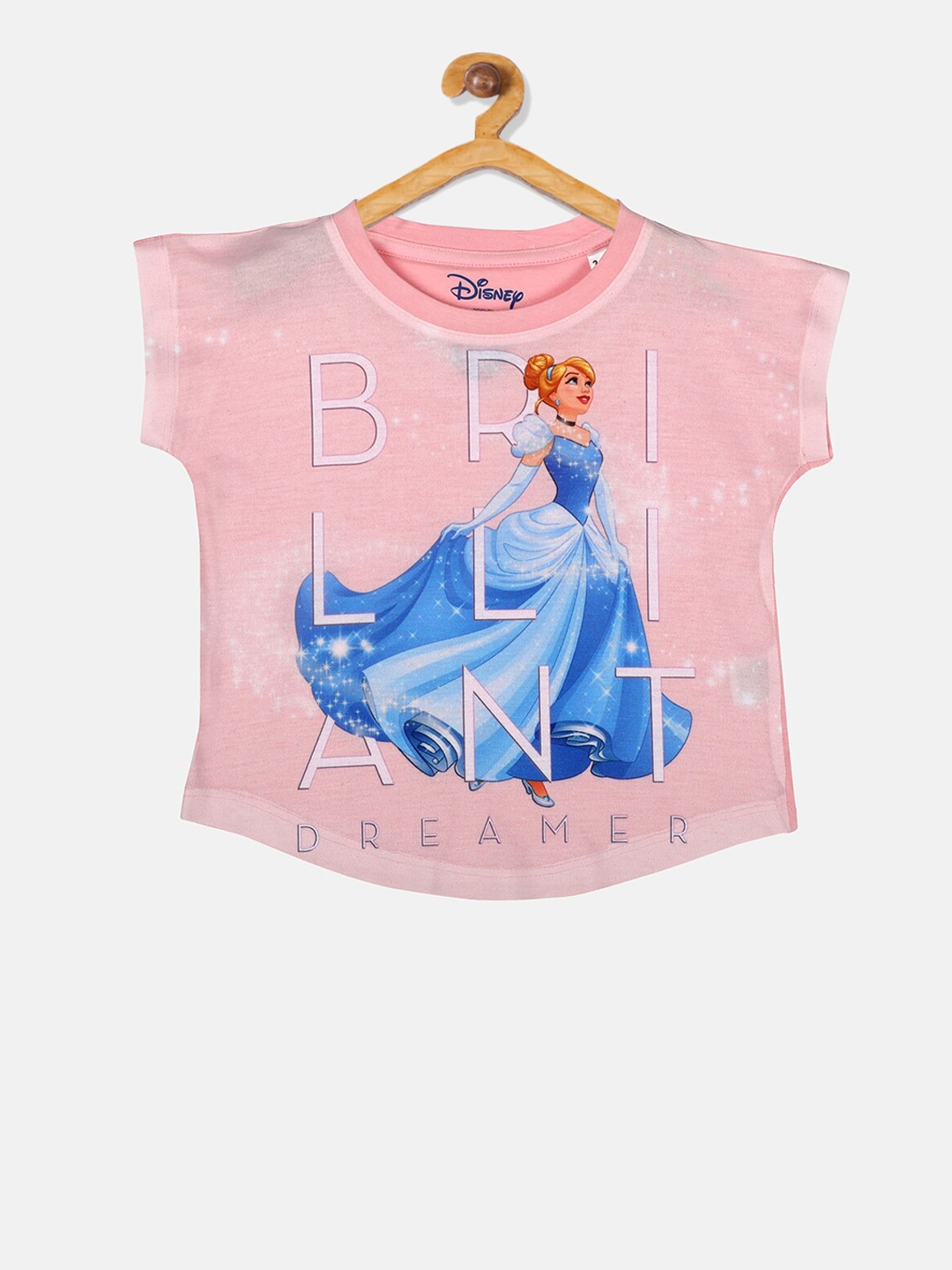 YK Disney Girls Pink Printed Top