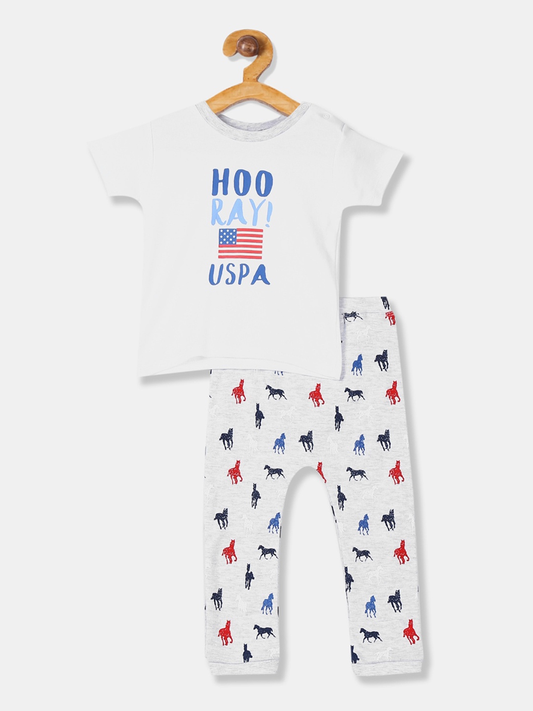 U.S. Polo Assn. Kids Infant Boys White & Grey Melange Cotton Printed T-shirt &Trousers
U.S. Polo Assn. Kids Infant Boys White & Grey Melange Cotton Printed T-shirt &Trousers