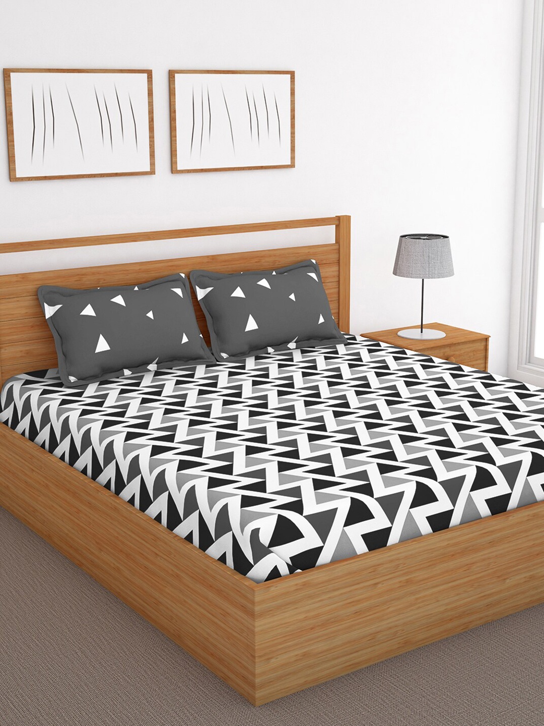 Bedspun White & Black Abstract Printed 120 TC Cotton 1 Queen Bedsheet With 2 Pillow Covers
Bedspun White & Black Abstract Printed 120 TC Cotton 1 Queen Bedsheet With 2 Pillow Covers