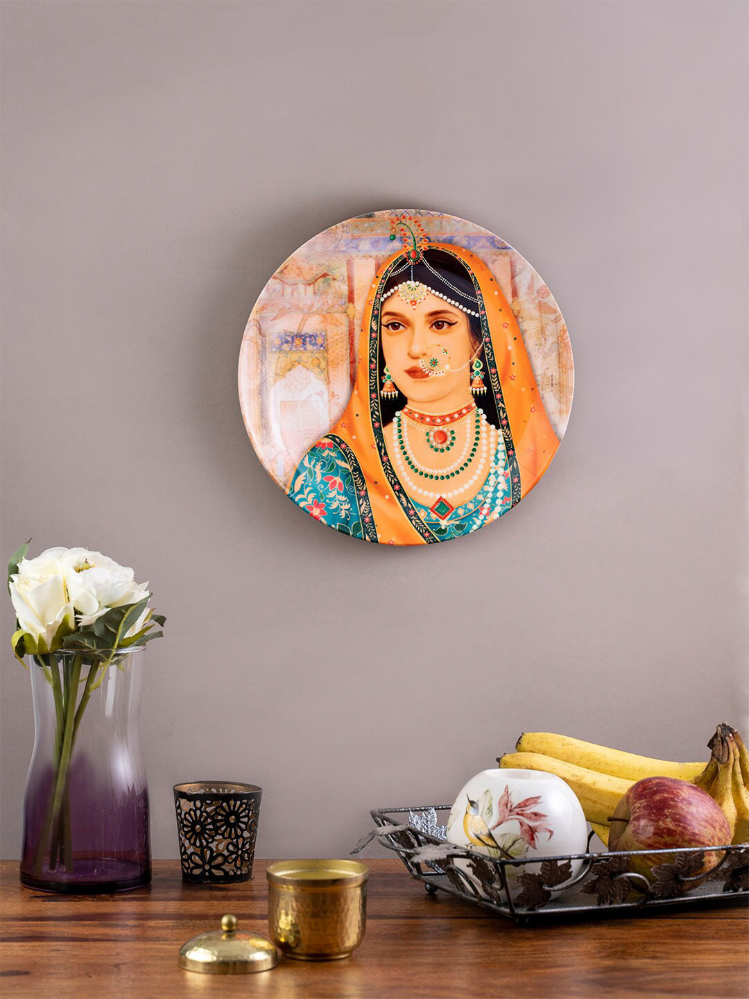 KOLOROBIA Orange & Turquoise Blue Mughal Queen Mumtaz Printed Decorative Wall Plate
KOLOROBIA Orange & Turquoise Blue Mughal Queen Mumtaz Printed Decorative Wall Plate