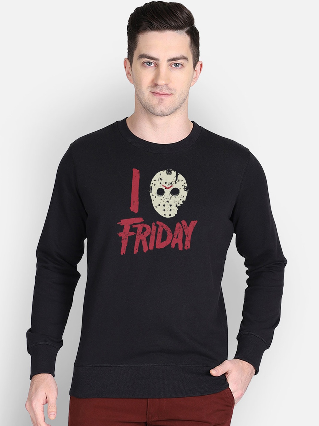 Free Authority Men Black Friday The 13Th Printed Sweatshirt