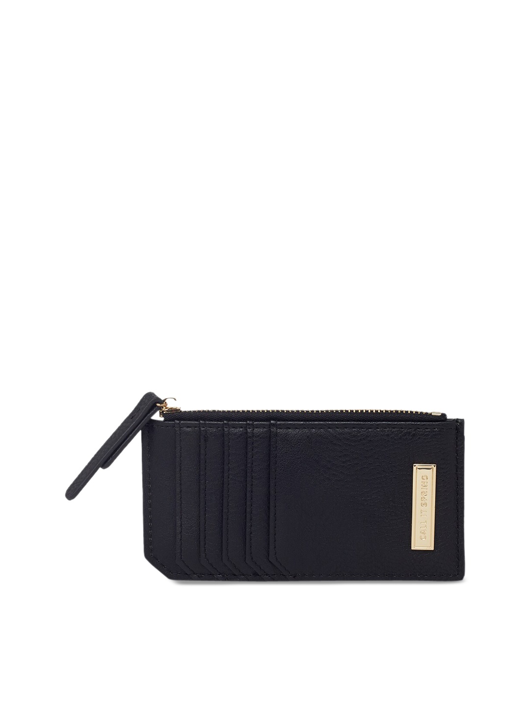 Call It Spring Women Black Solid Card Holder