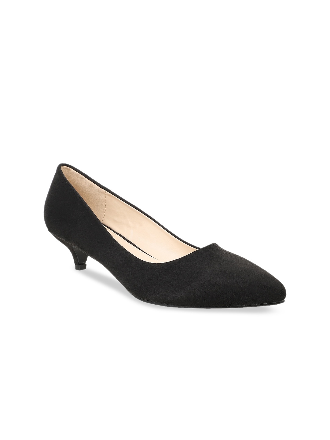 Flat n Heels Women Black Solid Pumps