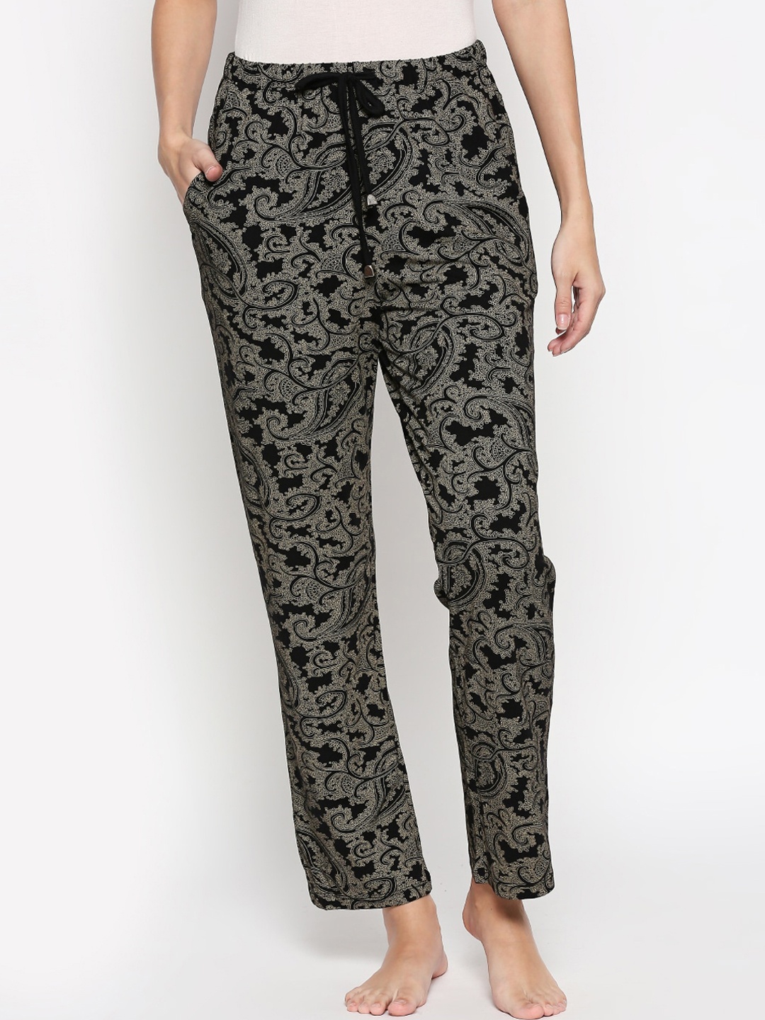 Dreamz by Pantaloons Women Black Printed Lounge Pants