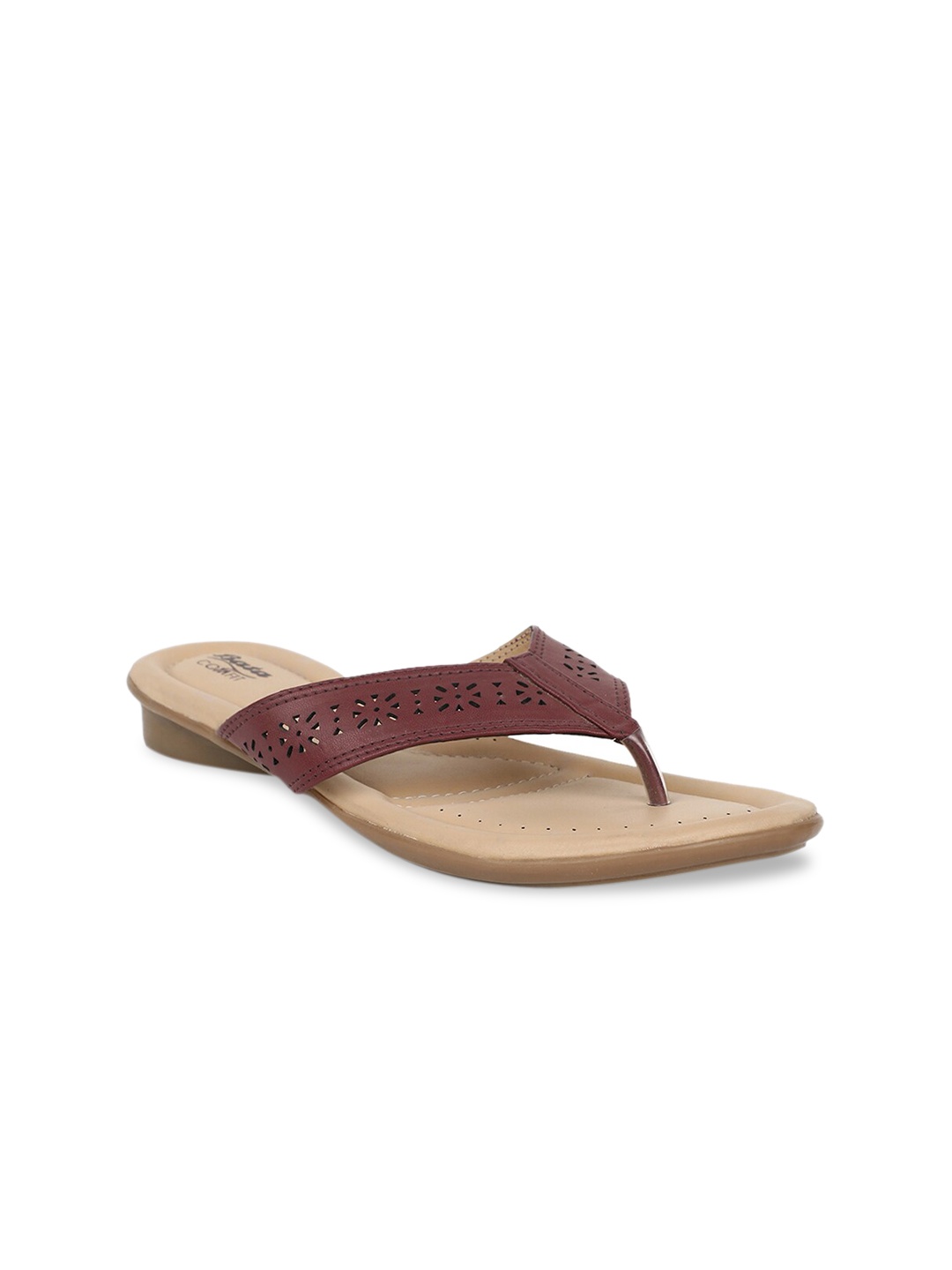 Bata Women Red Solid PU Open Toe Flats