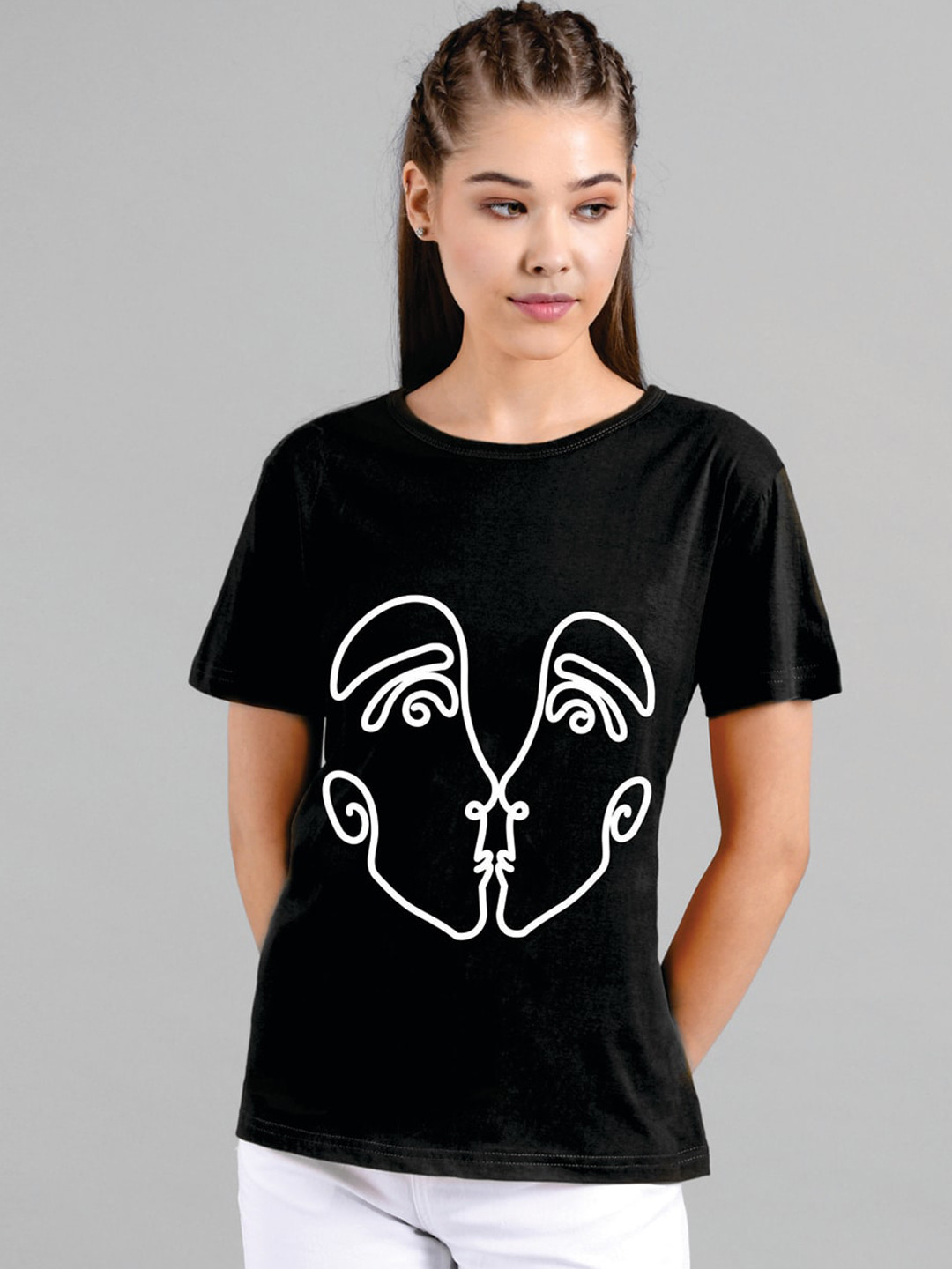 Kotty Women Black Printed Round Neck T-shirt
Kotty Women Black Printed Round Neck T-shirt