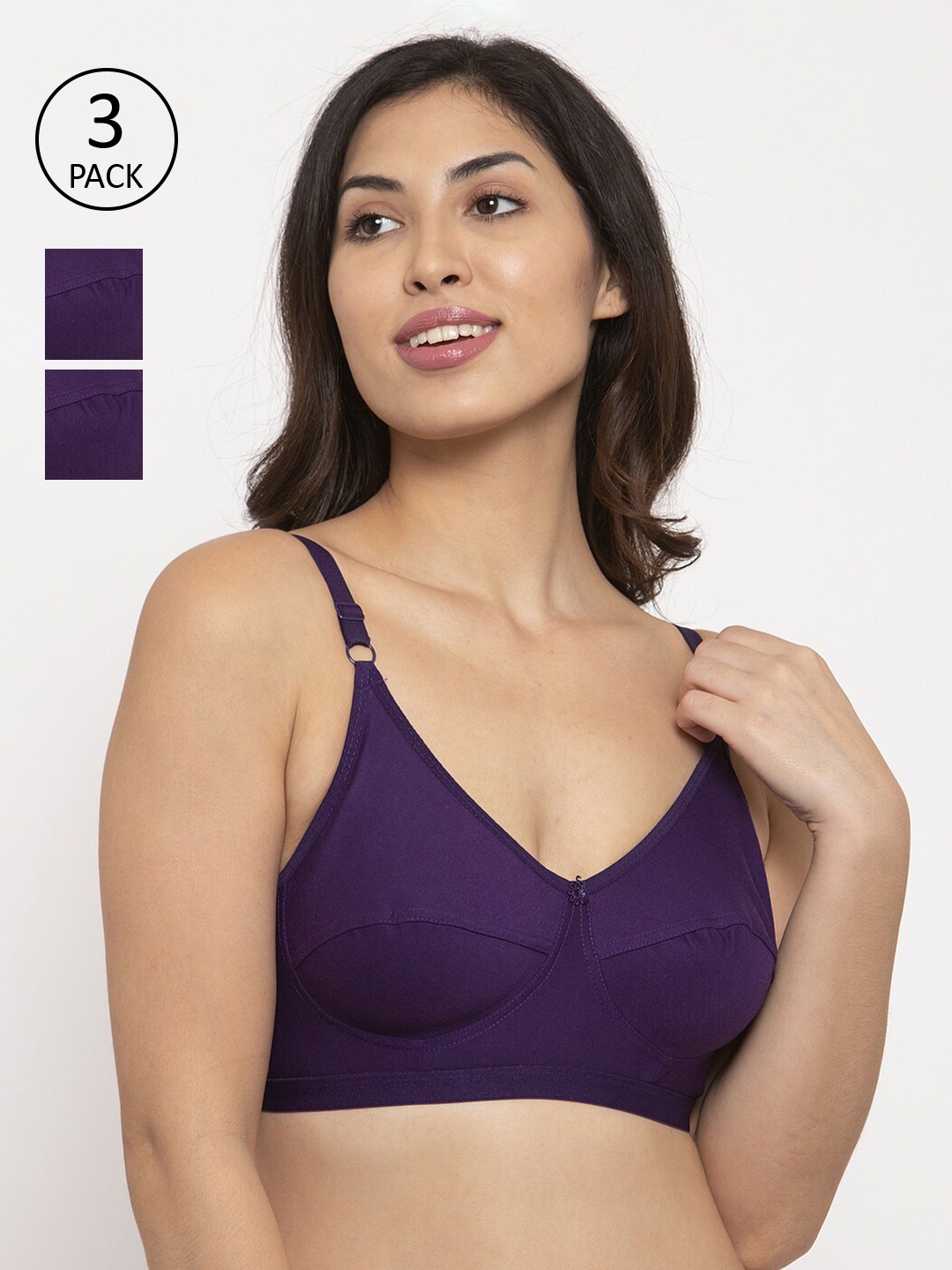Innocence Pack of 3 Navy Blue Solid Non-Wired Non-Padded Everyday Bras BBAPLIN90605_28B
Innocence Pack of 3 Navy Blue Solid Non-Wired Non-Padded Everyday Bras BBAPLIN90605_28B