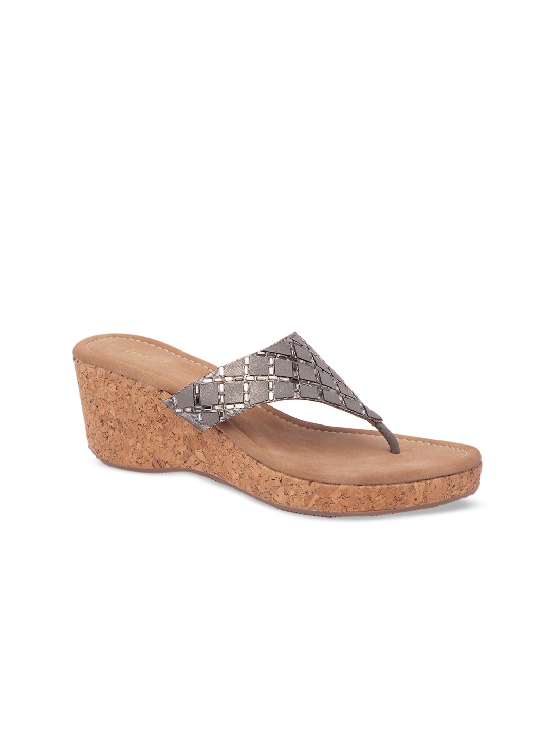 Inc 5 Women Grey Textured Heels