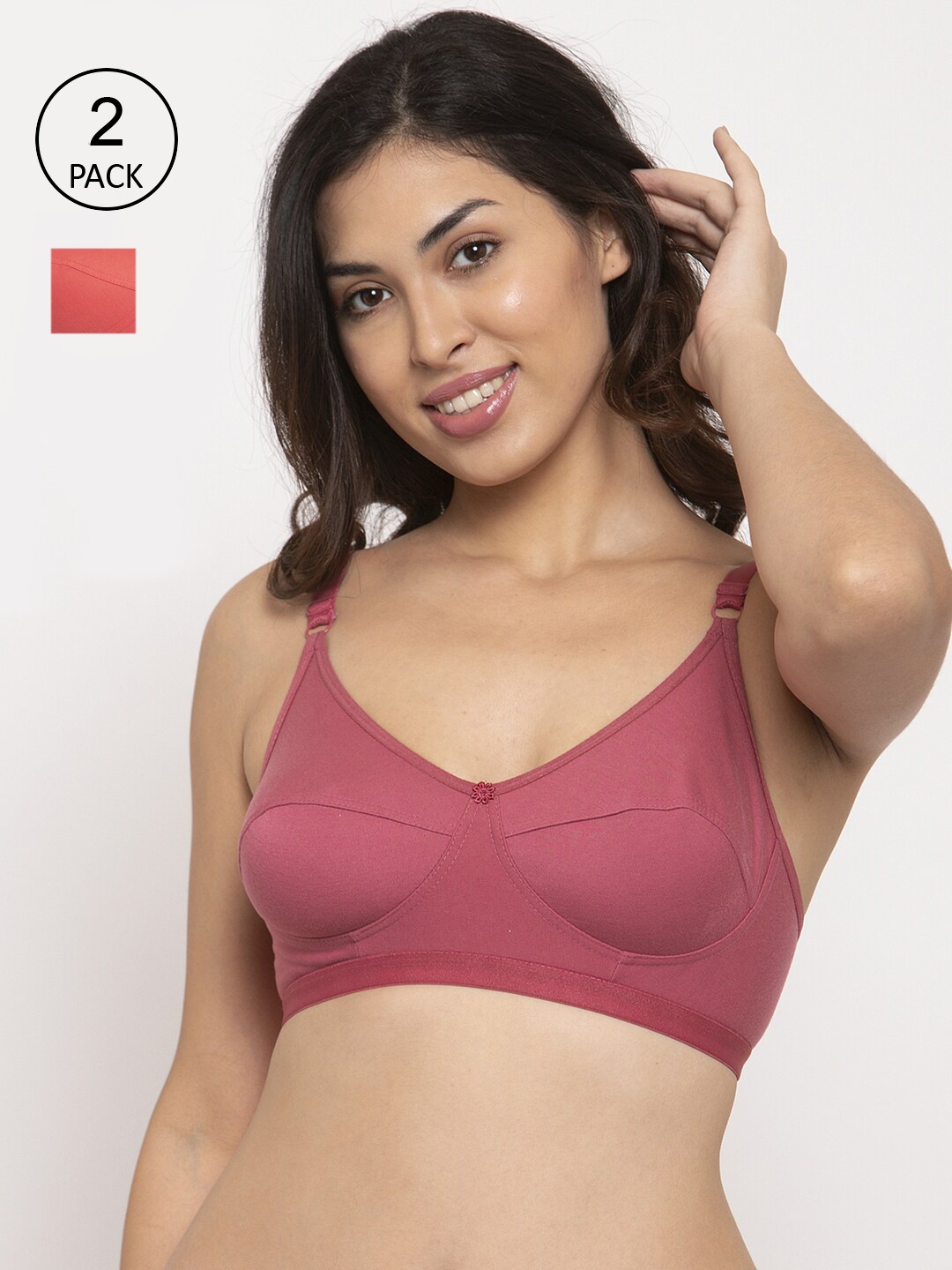Innocence Pack Of 2 Solid Non-Padded Full-Coverage Everyday Bras BBAPLIN90582_28B, Pink
Innocence Pack Of 2 Solid Non-Padded Full-Coverage Everyday Bras BBAPLIN90582_28B, Pink